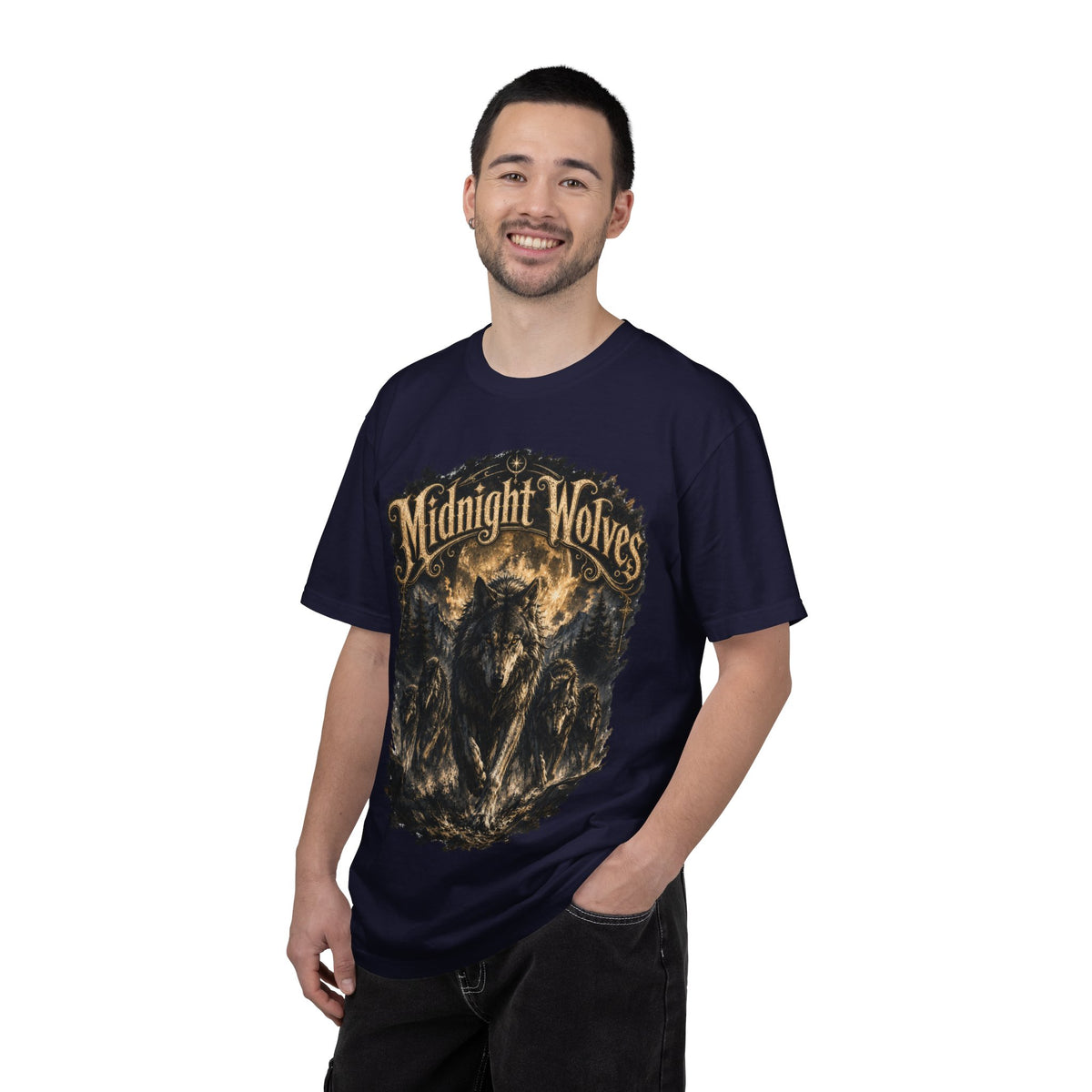 Midnight Wolves Graphic T-Shirt — Vintage Moonlit Wolf Pack Tee