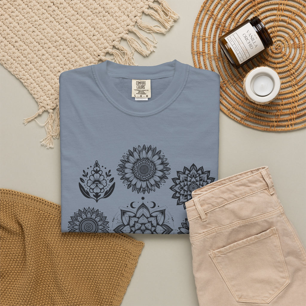 Boho Flower Collage T-Shit - Floral Graphic Tee