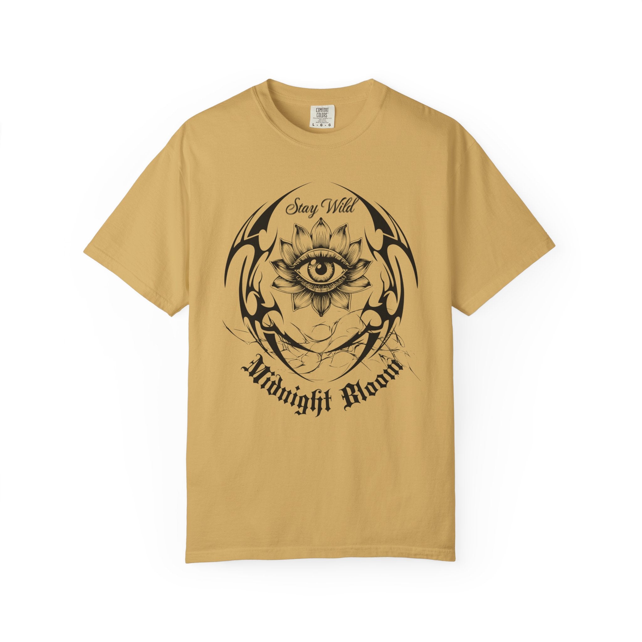 Lotus Eye Graphic T-Shirt — Cybergoth / Cyberpunk Floral Tee. Midnight Eye, LLC