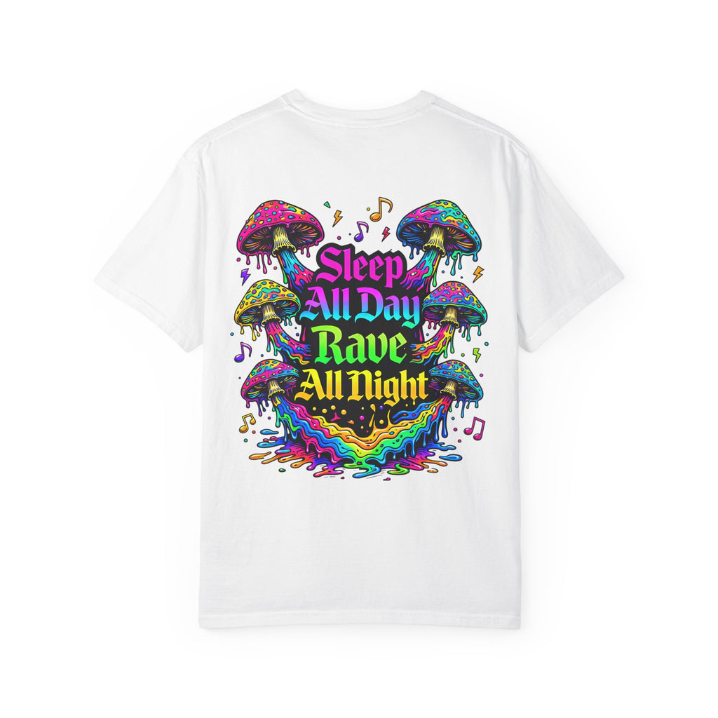Personalized Rave Mushroom T-Shirt – Festival Tee. Enter Text and Year of Your Festival - Midnight Eye, LLC