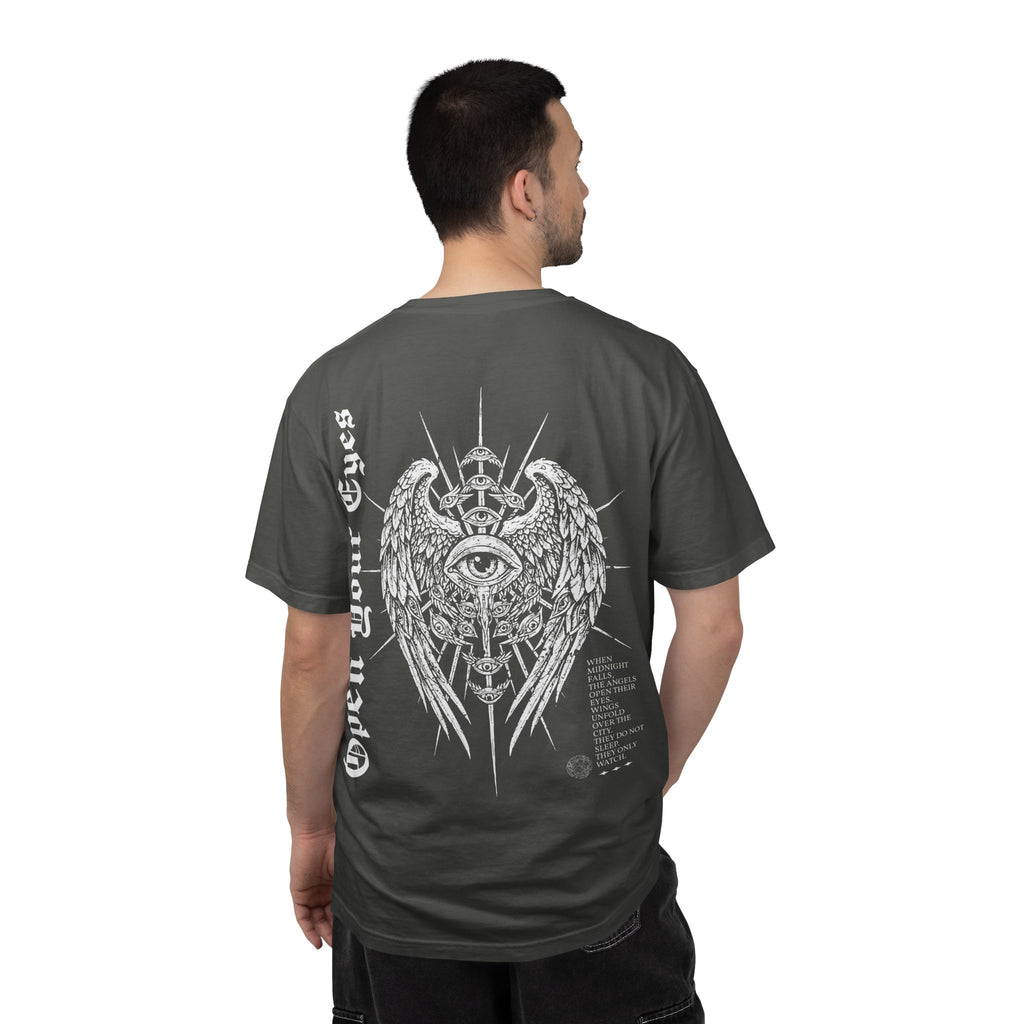 Winged - Eye & Red Rose Graphic T-Shirt - Gothic Tee - Rock Band T-Shirt - Streetwear T-Shirt - Midnight Eye, LLC