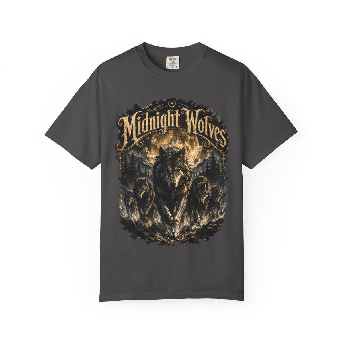 Midnight Wolves Graphic T-Shirt — Vintage Moonlit Wolf Pack Tee
