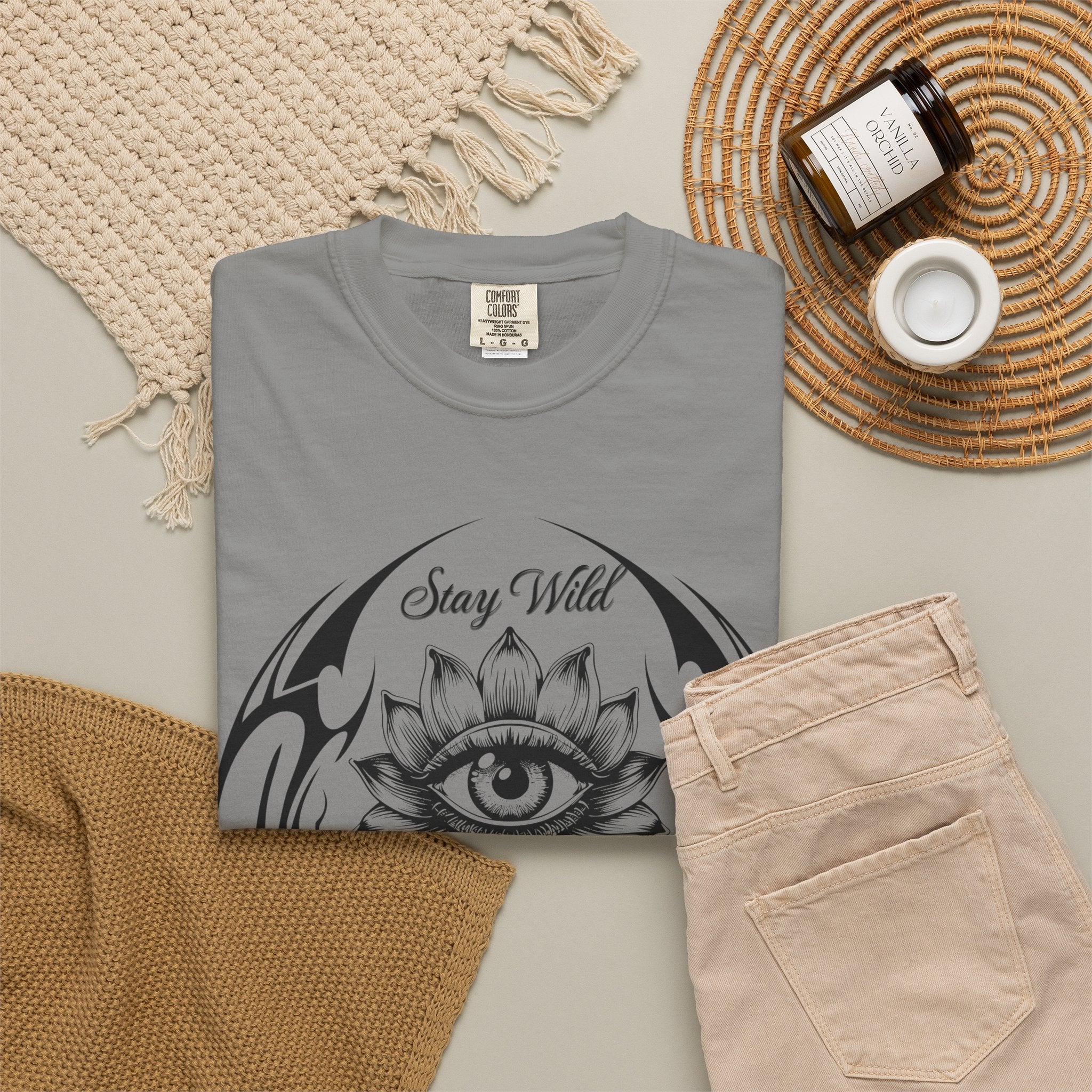 Lotus Eye Graphic T-Shirt — Cybergoth / Cyberpunk Floral Tee