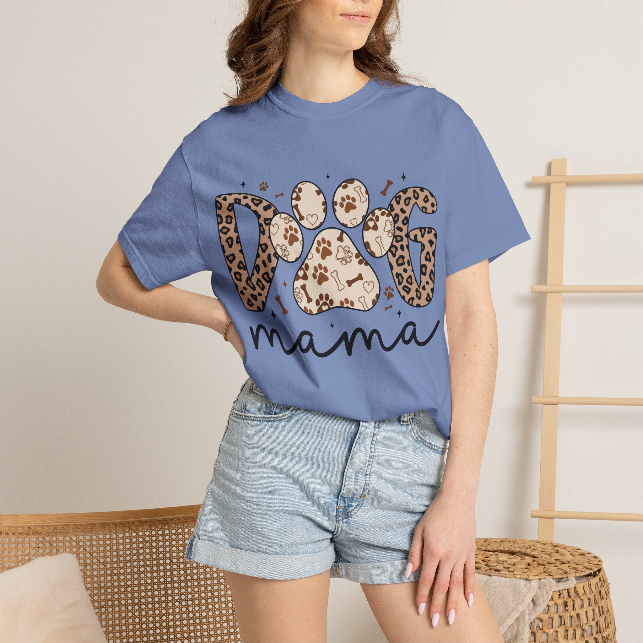 Dog Mama Leopard Paw T-Shirt – Cute Animal Print Tee for Pet Lovers. Midnight Eye, LLC