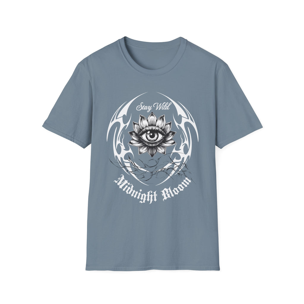 Stay Wild Midnight Moon T-Shirt — Mystical Lotus Eye Graphic Tee - Goth Tee- Dark Aesthetic T-Shirt
