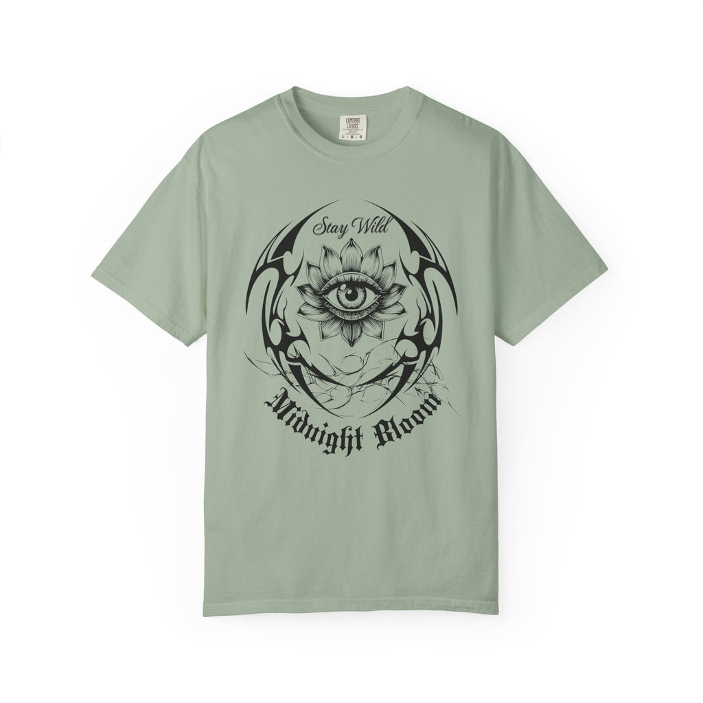 Lotus Eye Graphic T-Shirt — Cybergoth / Cyberpunk Floral Tee. Midnight Eye, LLC