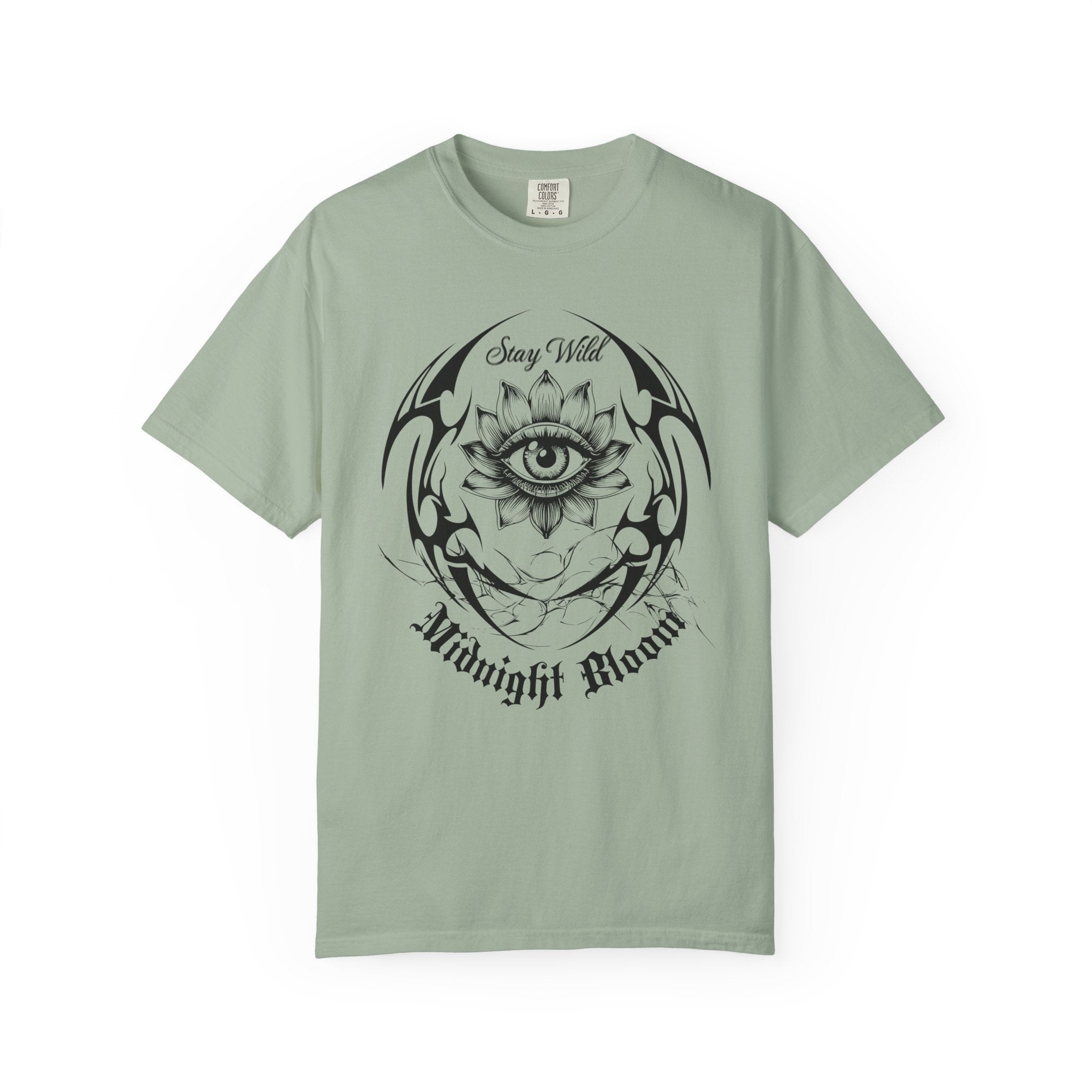 Lotus Eye Graphic T-Shirt — Cybergoth / Cyberpunk Floral Tee. Midnight Eye, LLC