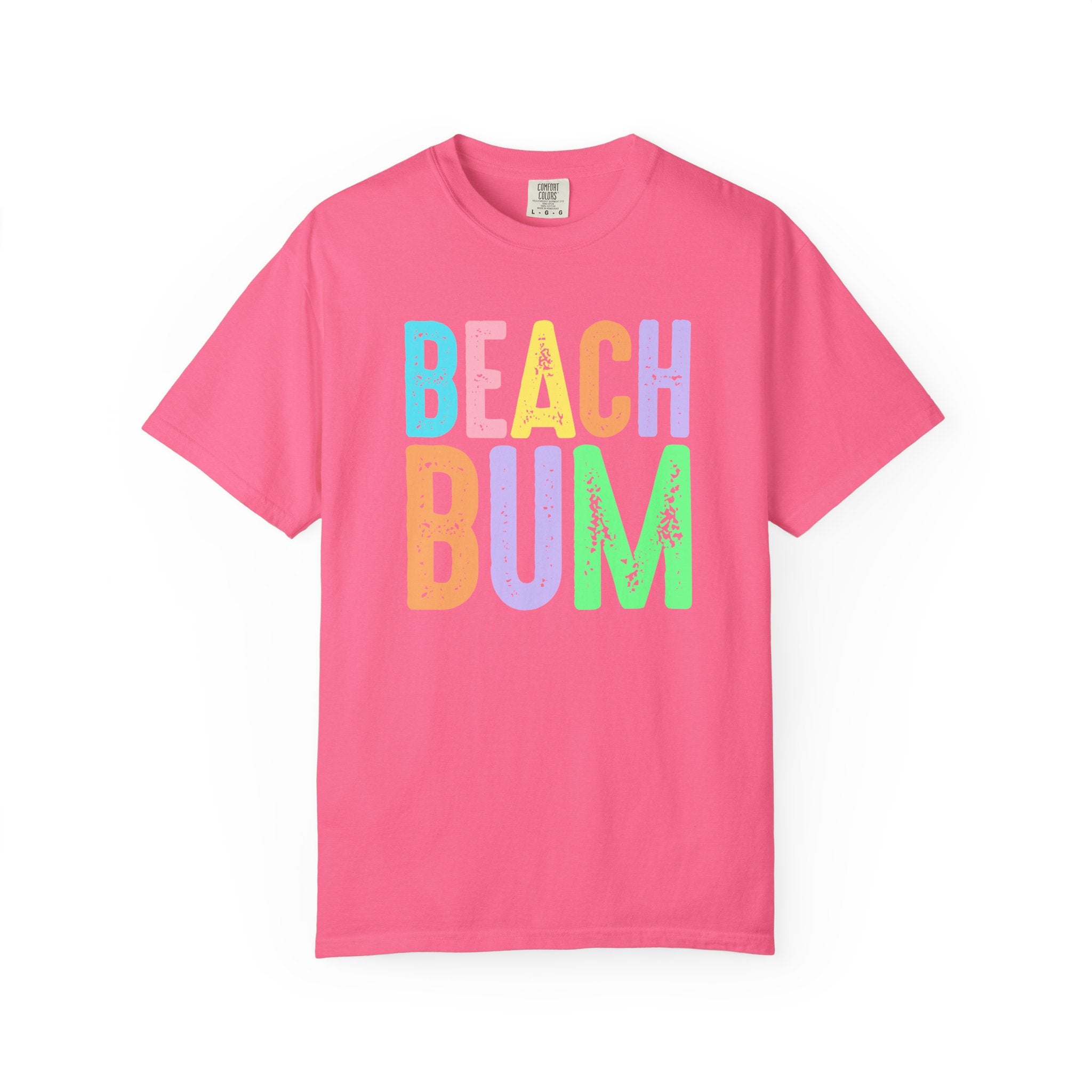 Beach Bum Summer T-Shirt — Bright Colorful Beach Tee - Midnight Eye, LLC