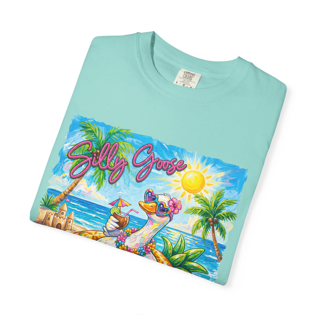 Silly Goose Summer T-Shirt - Colorful Summer Girl Tee - Beach Tee - Tropical T-Shirt