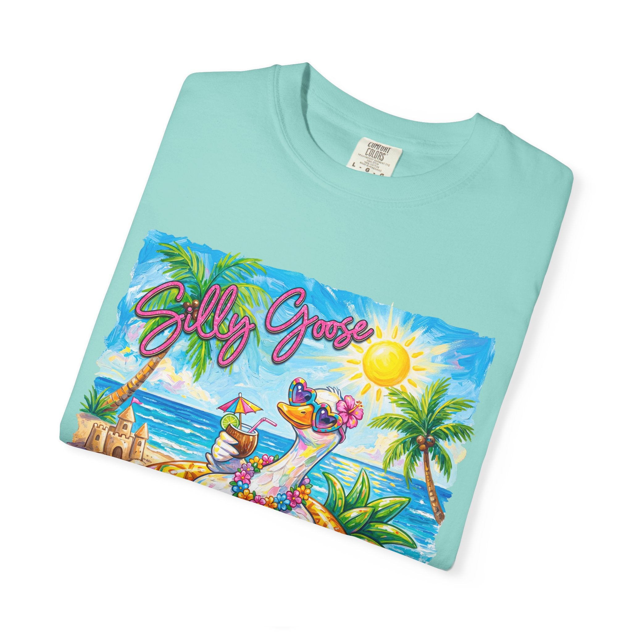 Silly Goose Summer T-Shirt - Colorful Summer Girl Tee - Beach Tee - Tropical T-Shirt