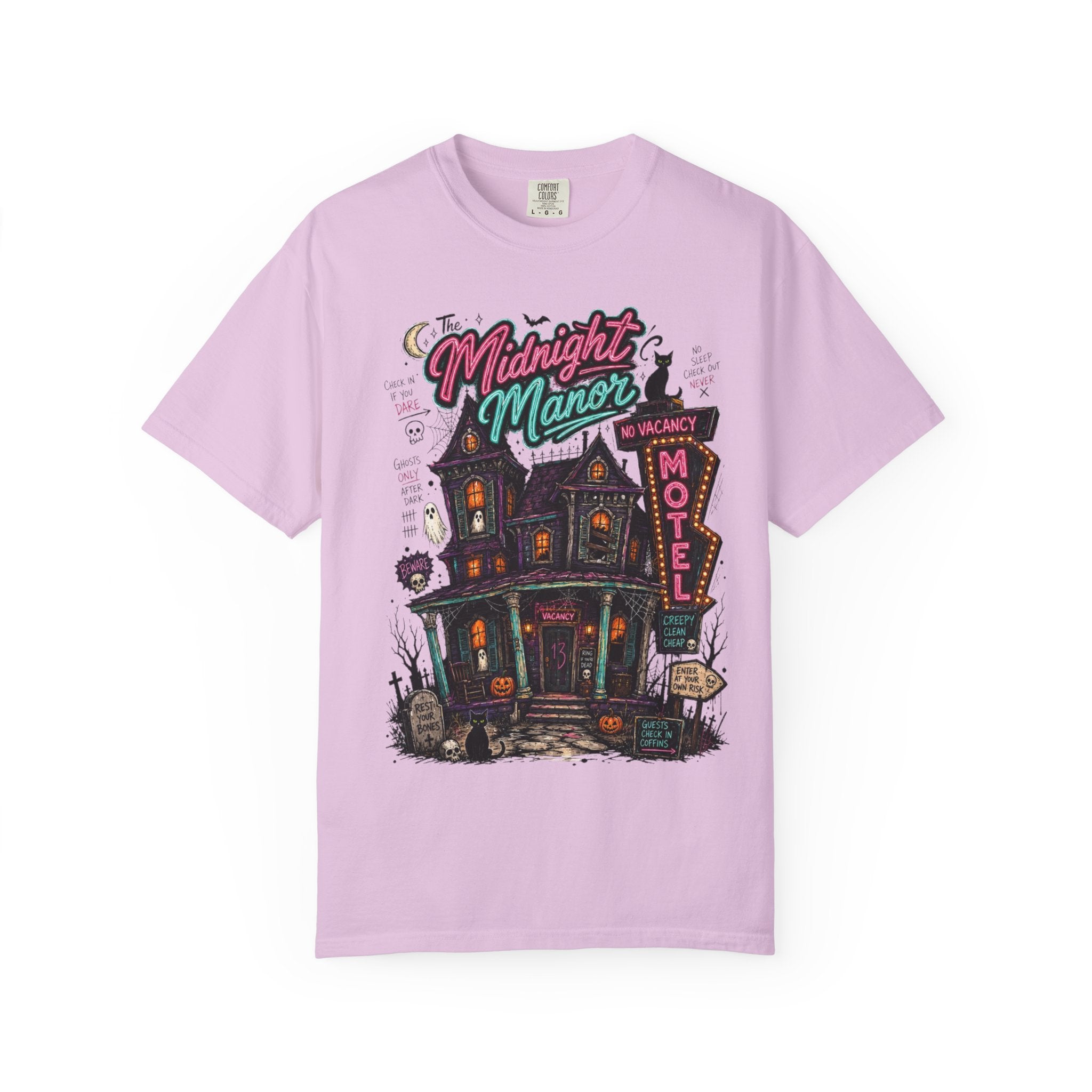 Midnight Manor Motel T-Shirt — Haunted House Horror Tee. Midnight Eye, LLC