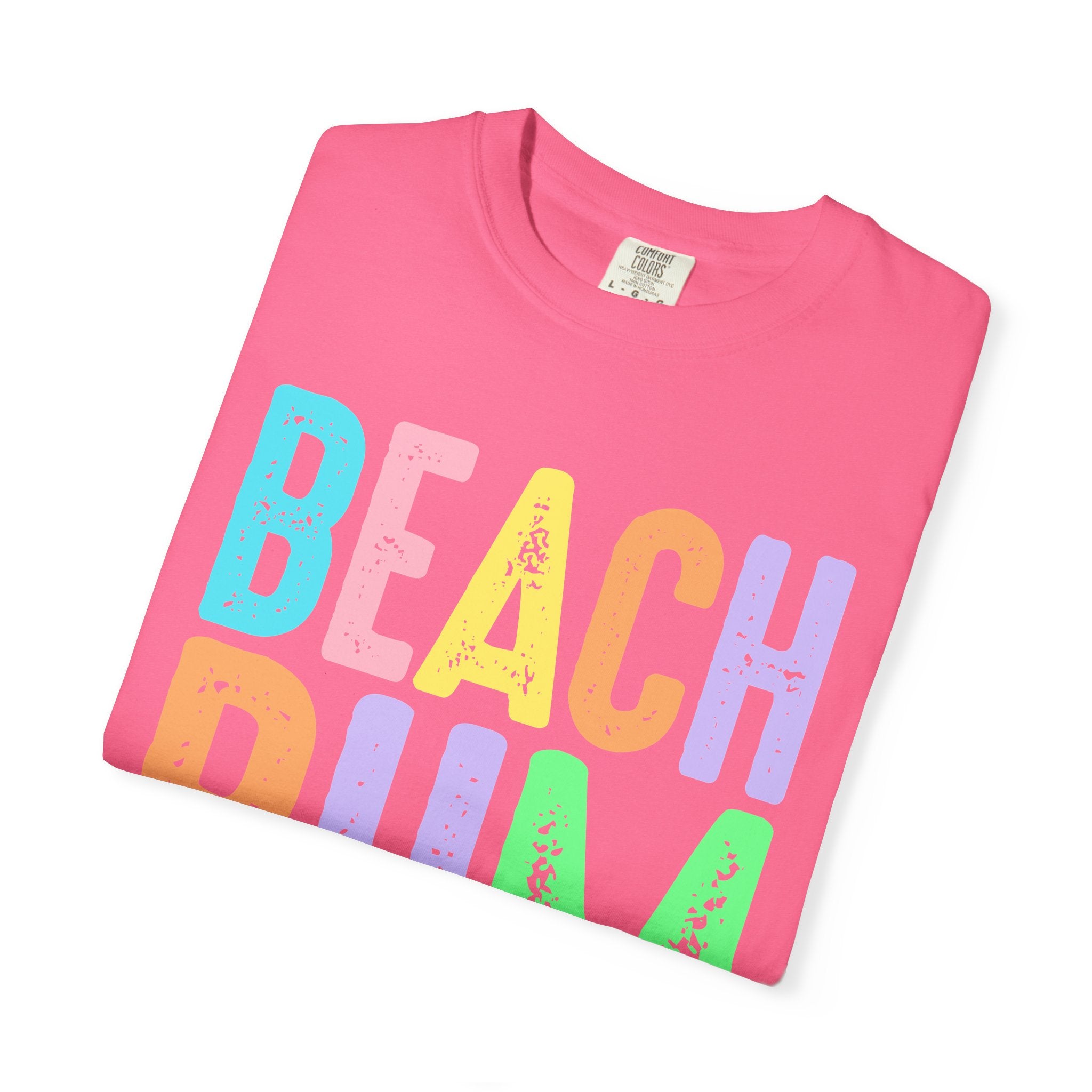 Beach Bum Summer T-Shirt — Bright Colorful Beach Tee. Midnight Eye, LLC