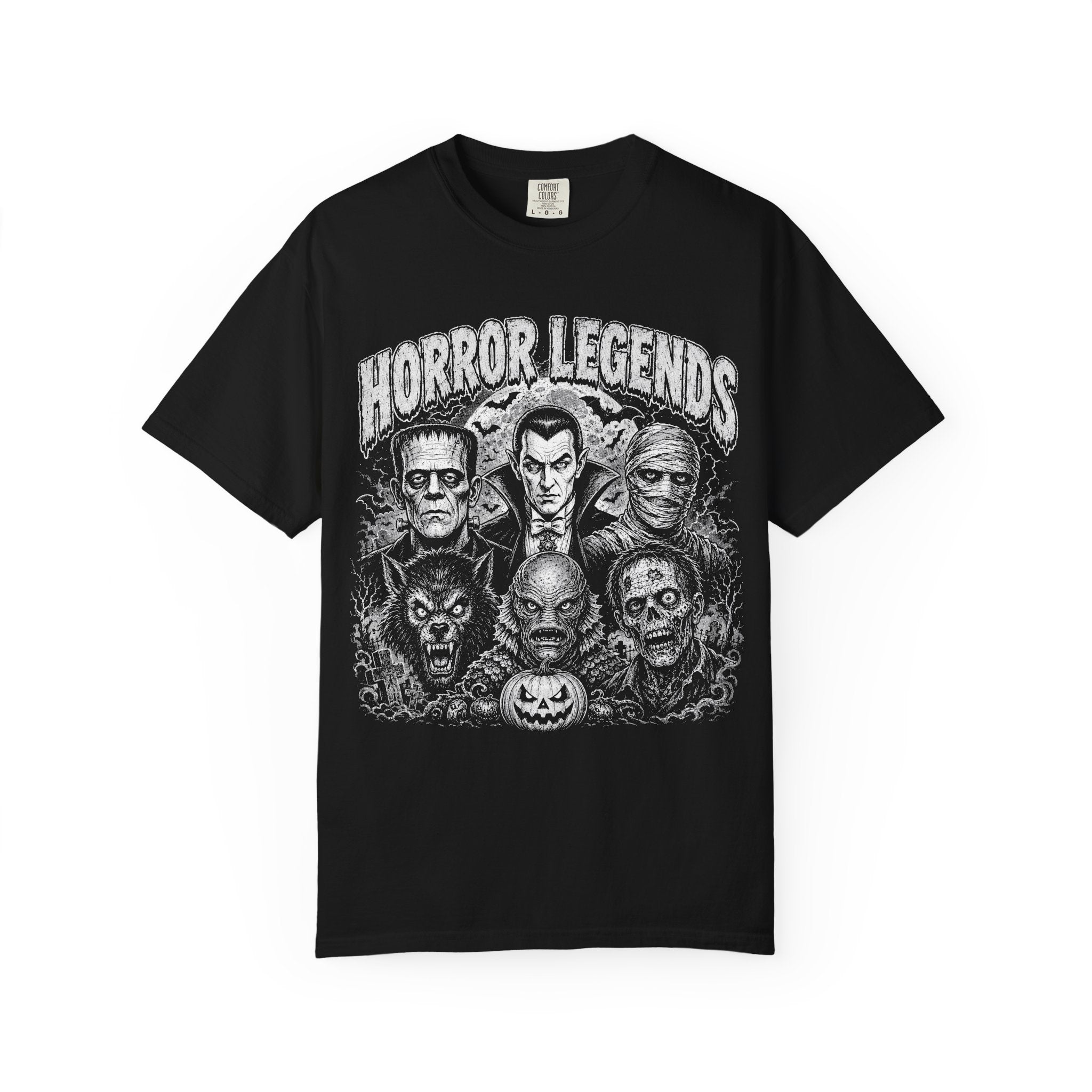 Horror Legends T-Shirt — Vintage Classic Monsters Graphic Tee. Midnight Eye, LLC