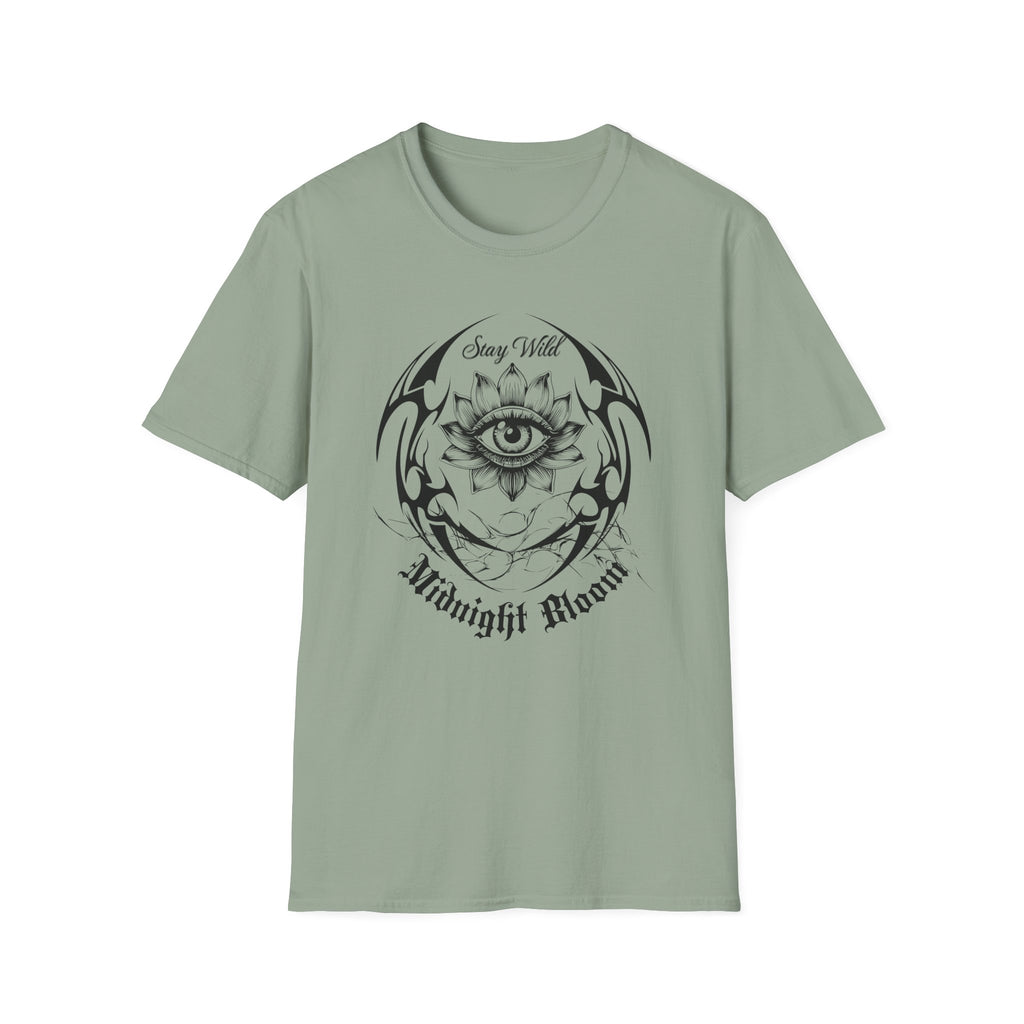 Midnight Eye Graphic T-Shirt — Mystical Lotus All - Seeing Eye Tee - Streetwear T-Shirt - Midnight Eye, LLC