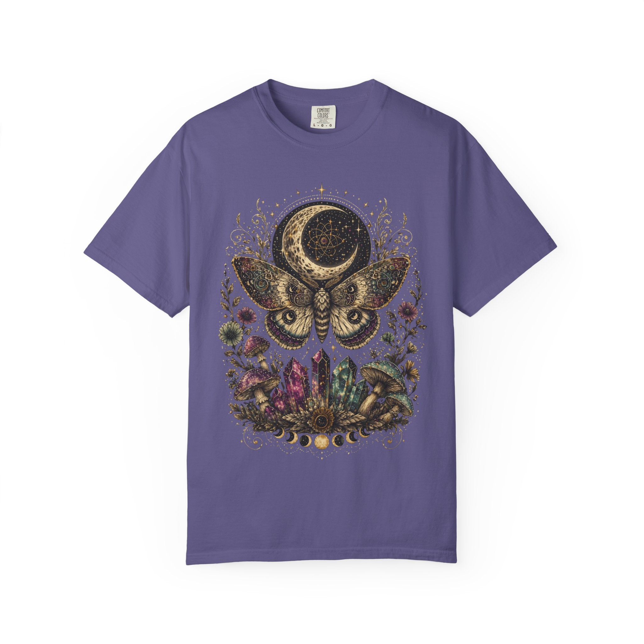 Mystic Moth & Moon Crystal T-Shirt - Gothic Tee