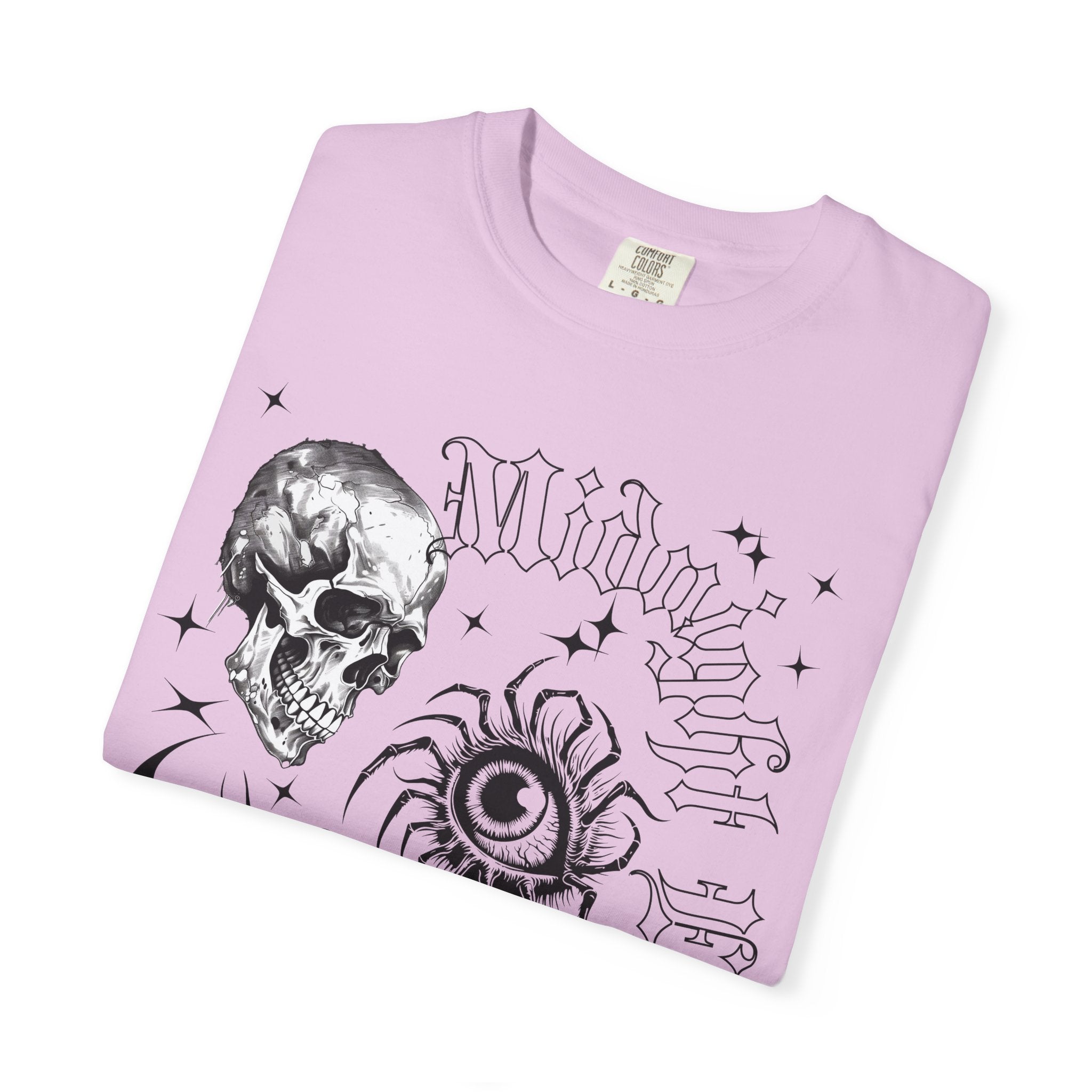 Skull, Red Rose & Eye Tattoo Art T-Shirt — Gothic Streetwear Tee. Midnight Eye, LLC