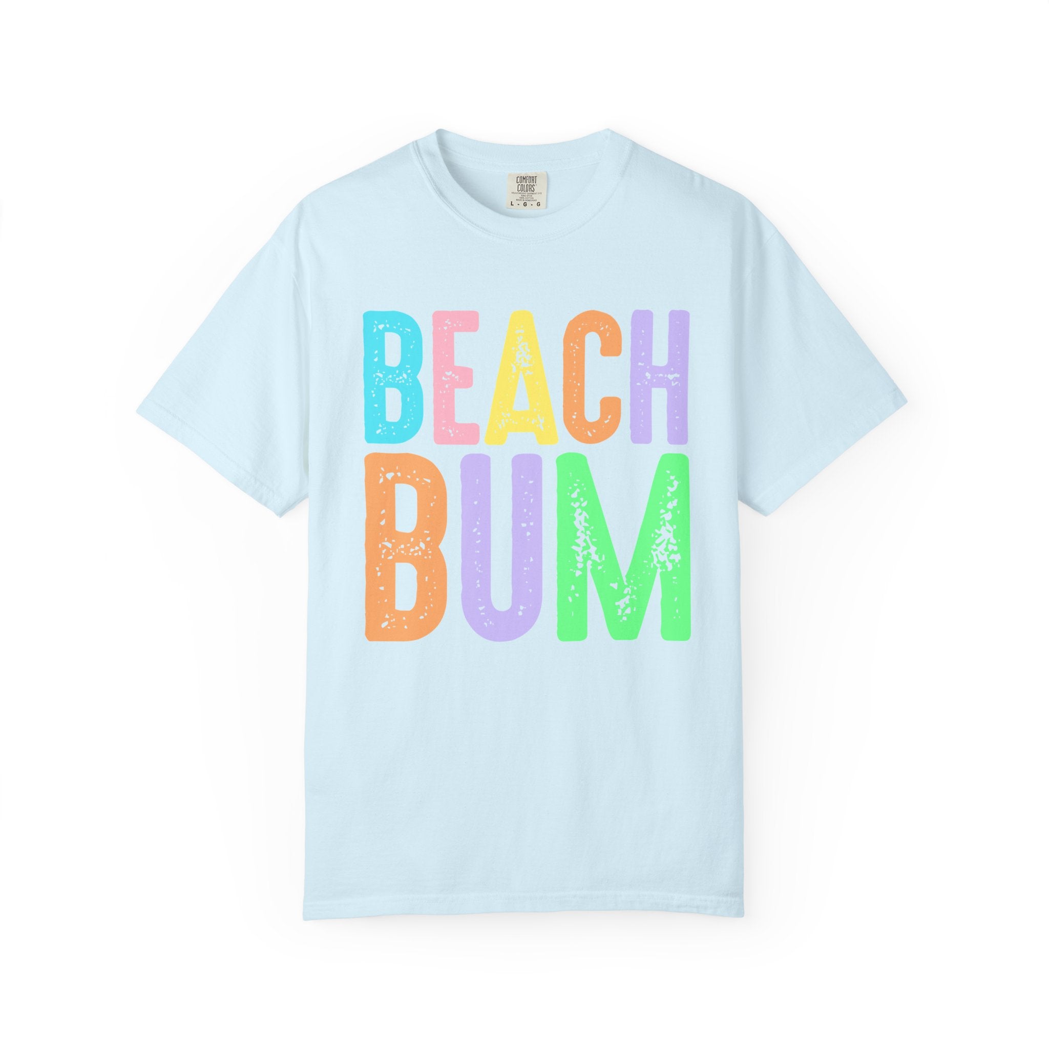Beach Bum Summer T-Shirt — Bright Colorful Beach Tee. Midnight Eye, LLC