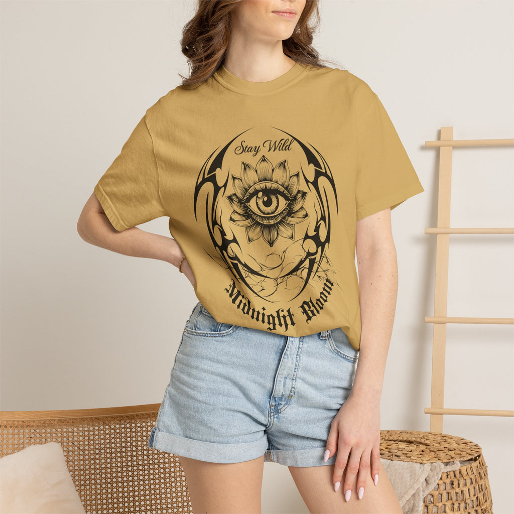 Lotus Eye Graphic T-Shirt — Cybergoth / Cyberpunk Floral Tee. Midnight Eye, LLC