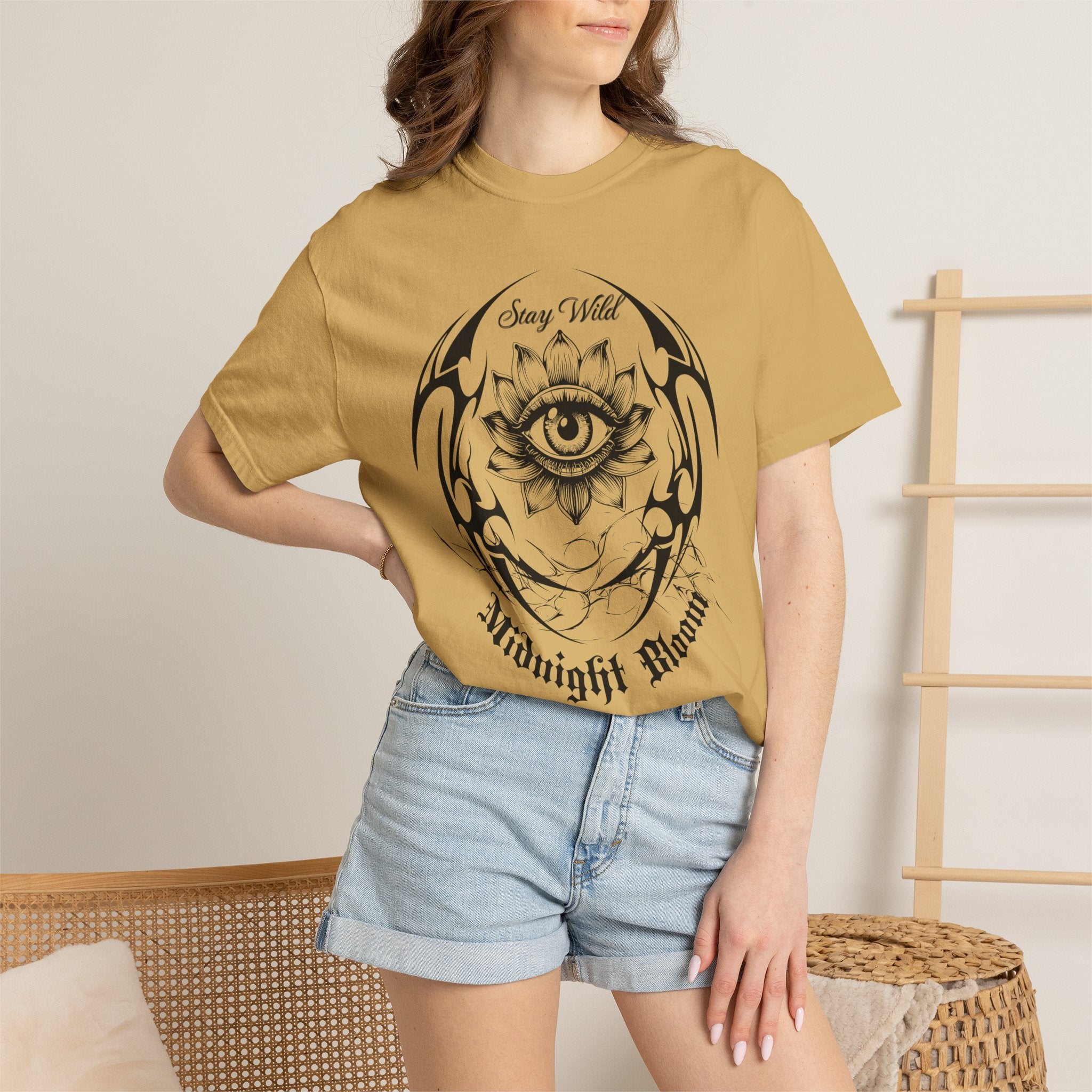 Lotus Eye Graphic T-Shirt — Cybergoth / Cyberpunk Floral Tee. Midnight Eye, LLC