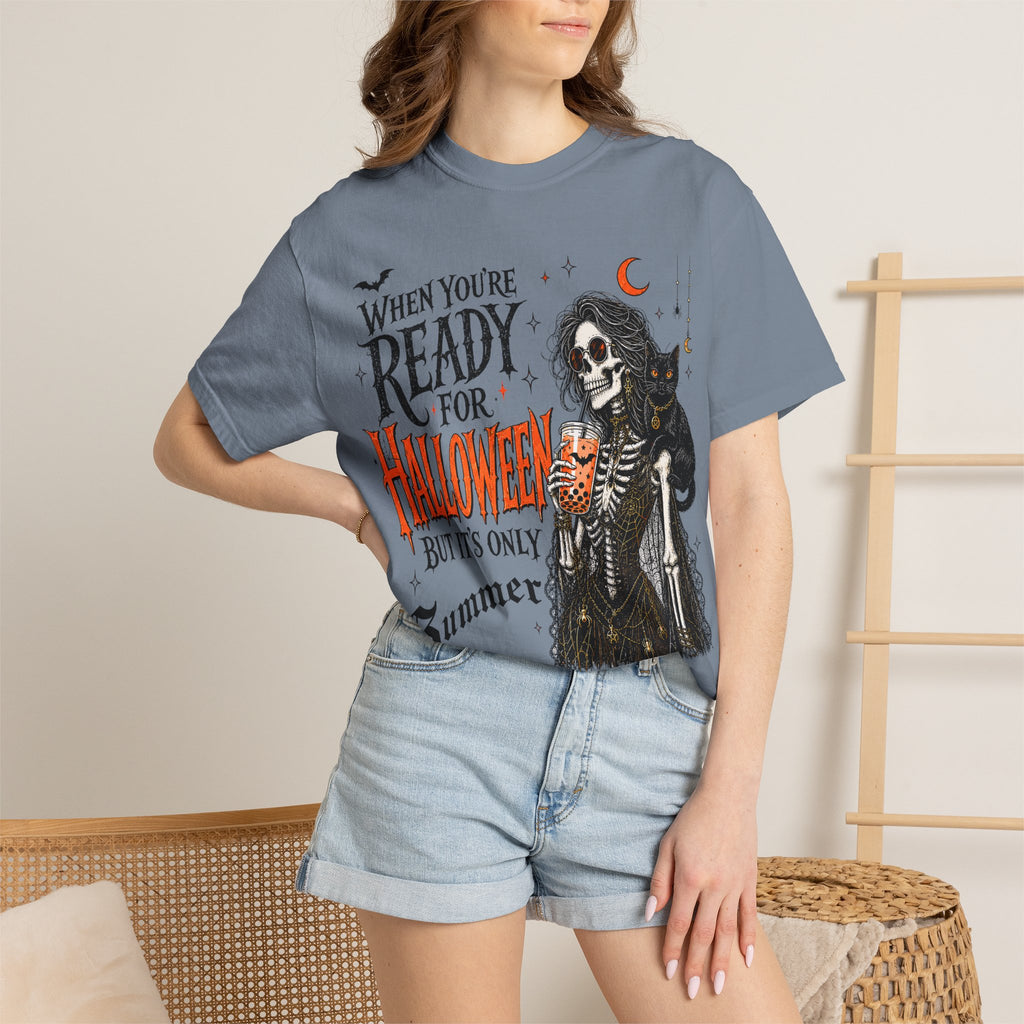 Halloween-Ready Grim Reaper T-Shirt – “When You’re Ready for Halloween but It’s Only Summer”