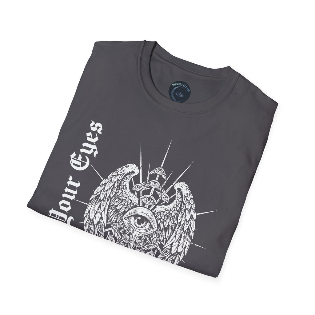 Wings and Eyes Graphic T-Shirt - Streetwear T-Shirt - Gothic Tee - Dark Aesthetic Tee - Mystical T-Shirt - Midnight Eye, LLC