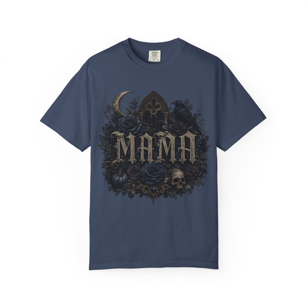 Mama Gothic Floral Skull T-Shirt — Dark Moon Mother's Day Gift. Midnight Eye, LLC
