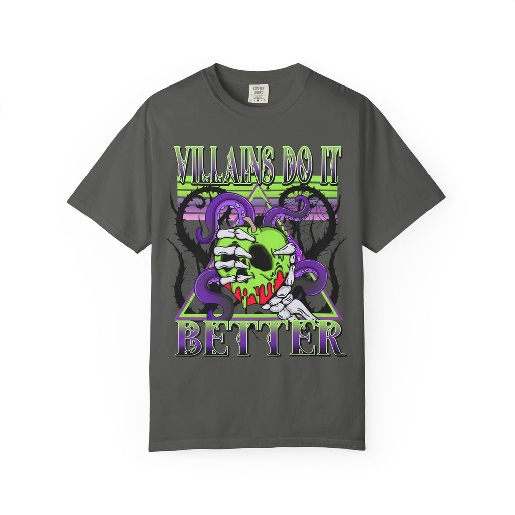 Villains Do It Better Graphic T-Shirt — Neon Monster Skull Tee. Midnight Eye, LLC