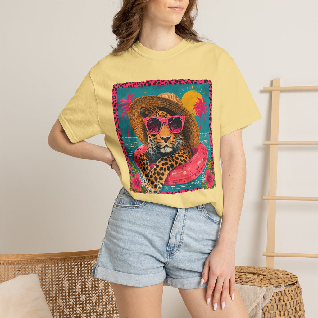 T-Shirt — Tropical Leopard in Sunglasses Summer Graphic - Sassy Vacation T-Shirt