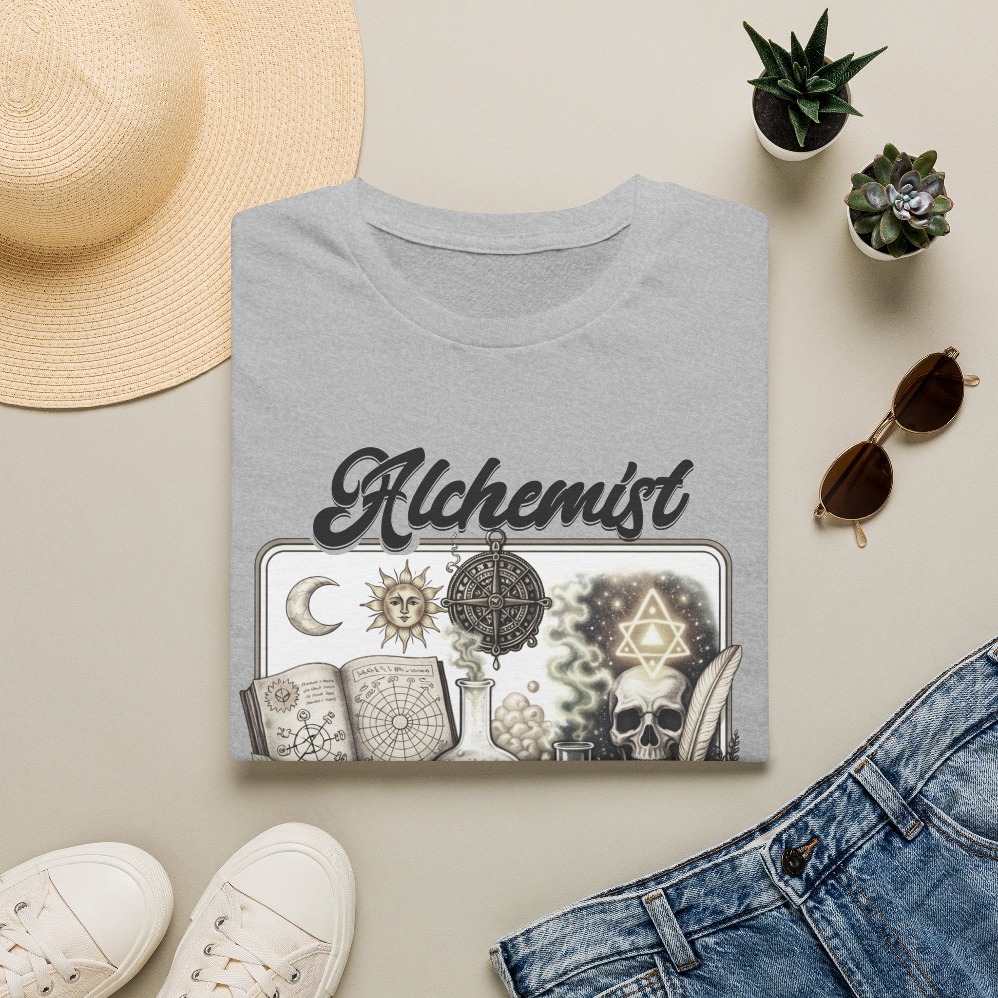 Alchemist T-Shirt — Vintage Apothecary Magic Design - Mystical Tee - Midnight Eye, LLC
