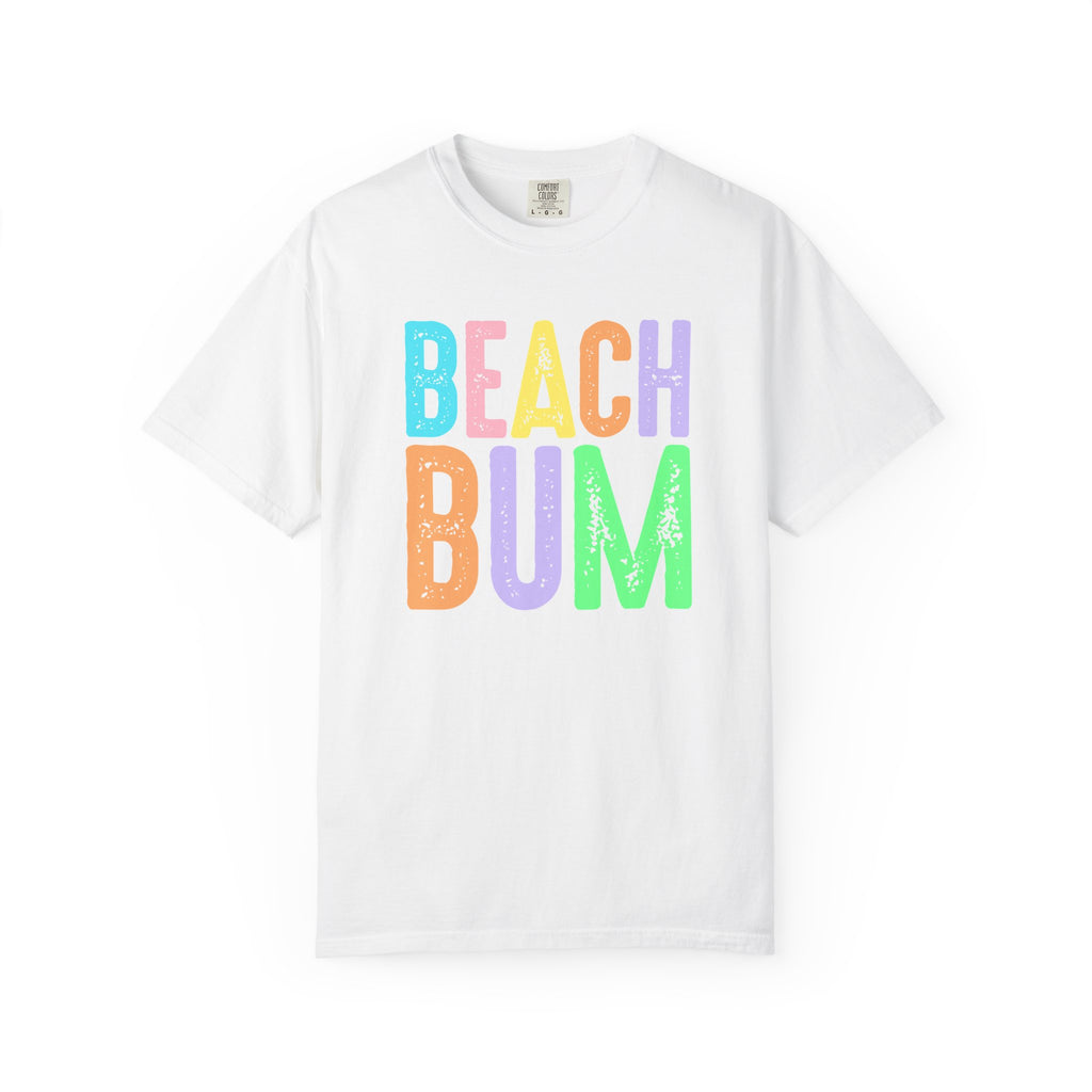Beach Bum Summer T-Shirt — Bright Colorful Beach Tee - Midnight Eye, LLC
