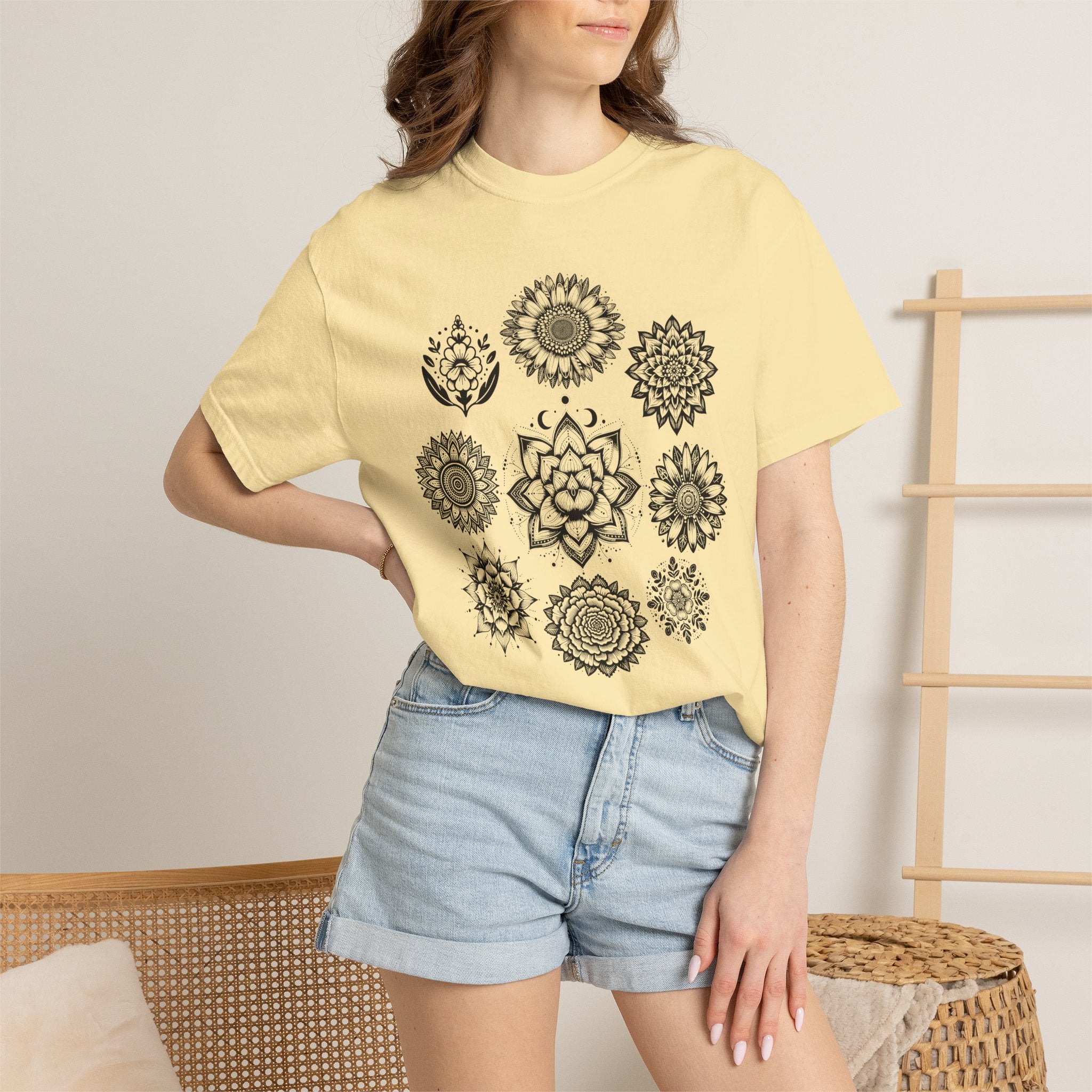 Boho Flower Collage T-Shirt - Floral Graphic Tee