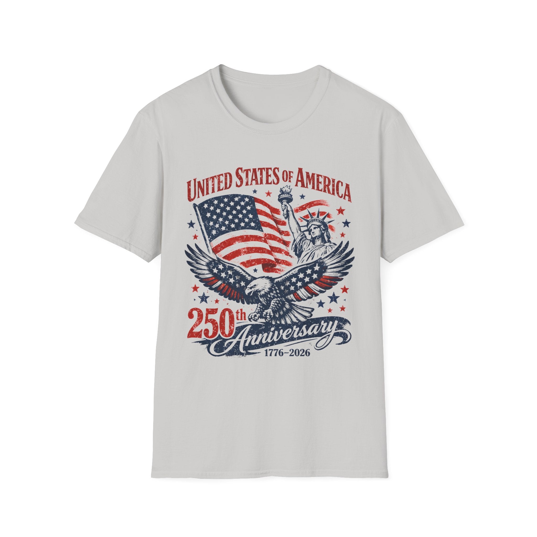 250th Anniversary USA T-Shirt – American Flag, Eagle & Statue of Liberty Patriotic Tee - Midnight Eye, LLC