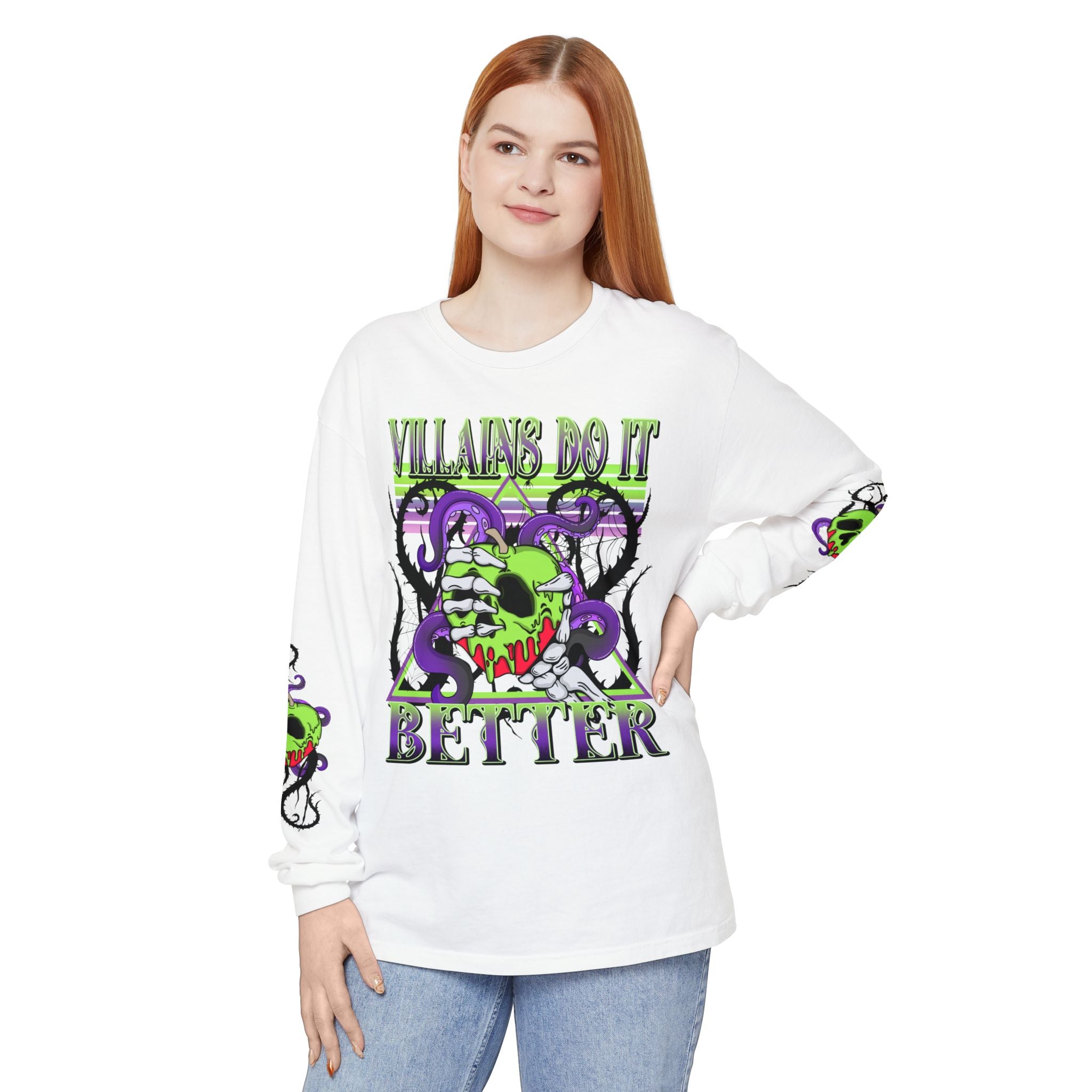 Villains Do It Better Long Sleeve Tee - Halloween Villains Graphic T-Shirt