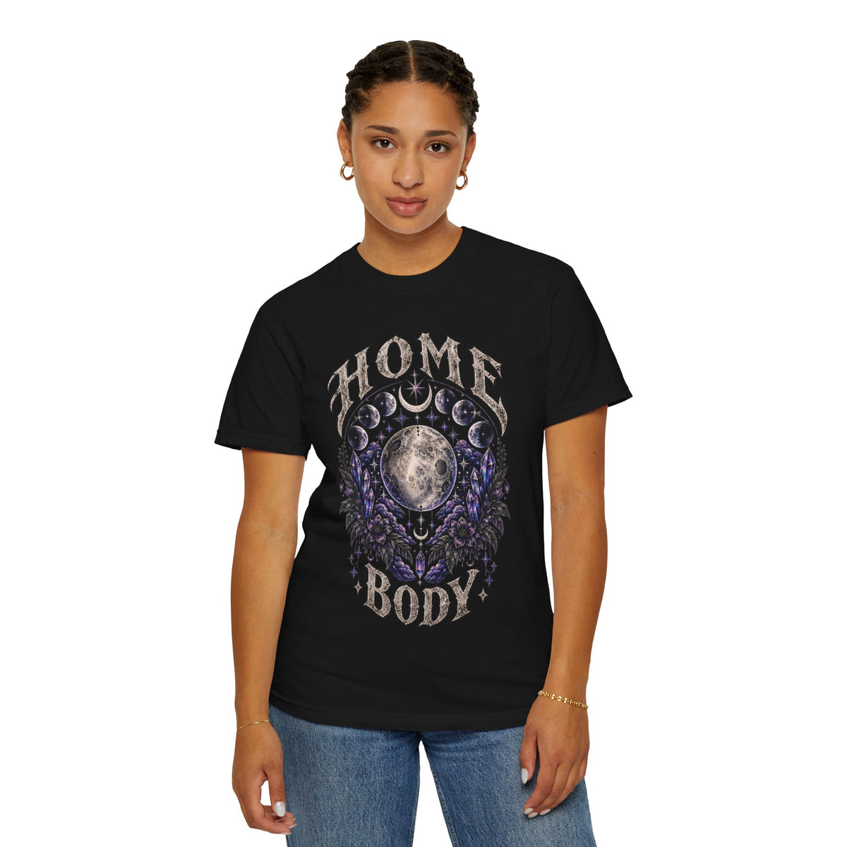 Home Body Moon Phases T-Shirt Mystical Moon Tee. Midnight, Eye, LLC.