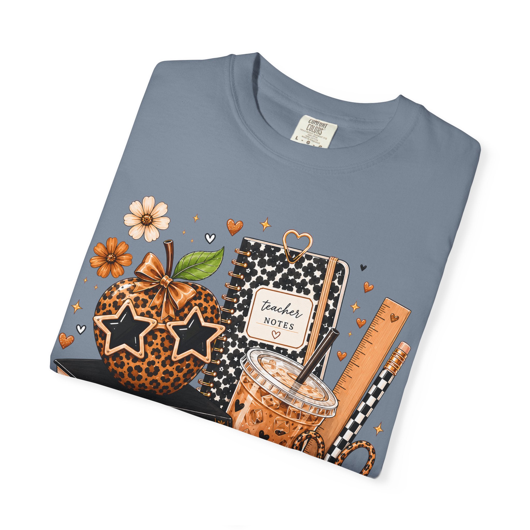 Teacher Life T‑Shirt — Teach Inspire Love Fall Apple & Coffee Graphic Tee