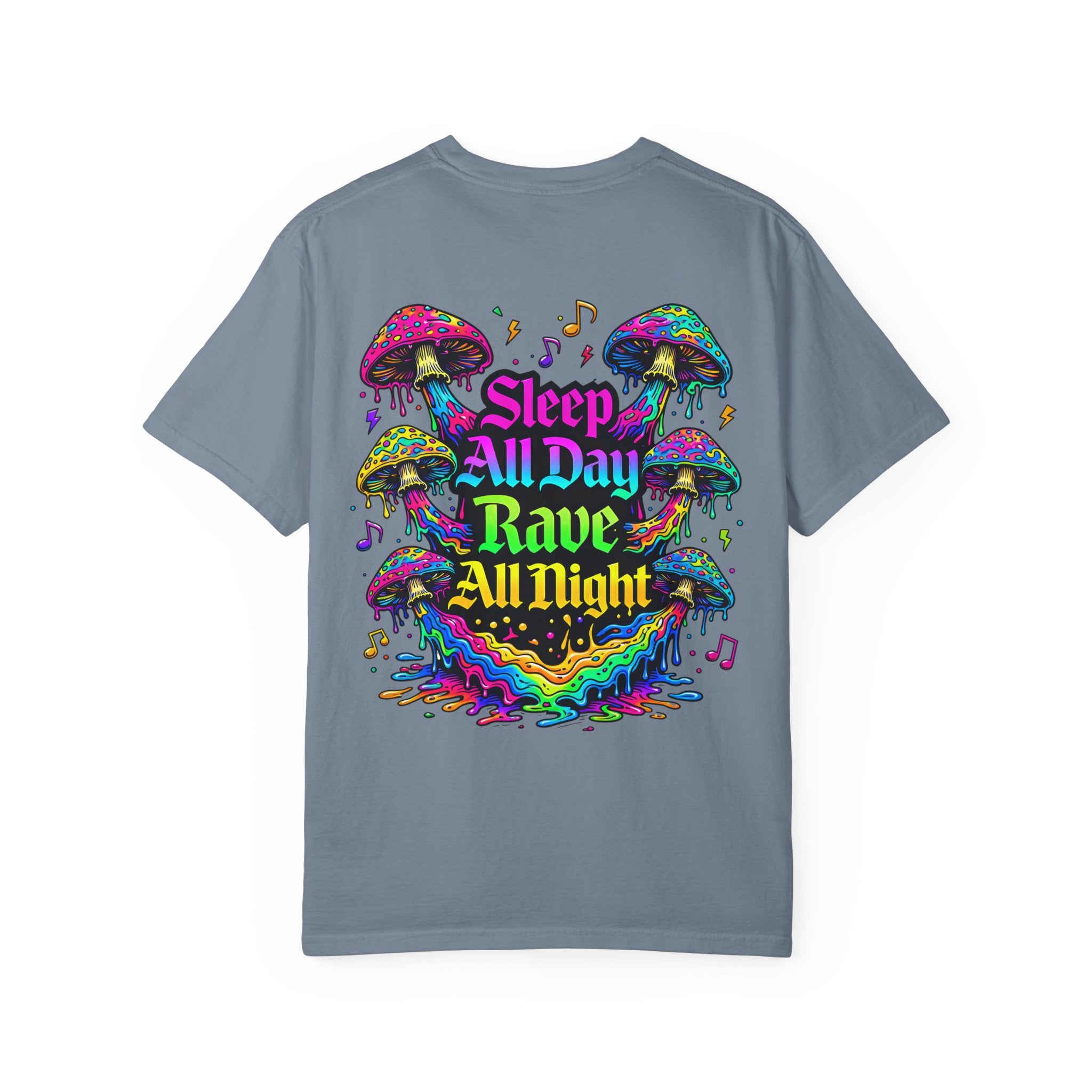 Personalized Rave Mushroom T-Shirt – Festival Tee. Enter Text and Year of Your Festival - Midnight Eye, LLC