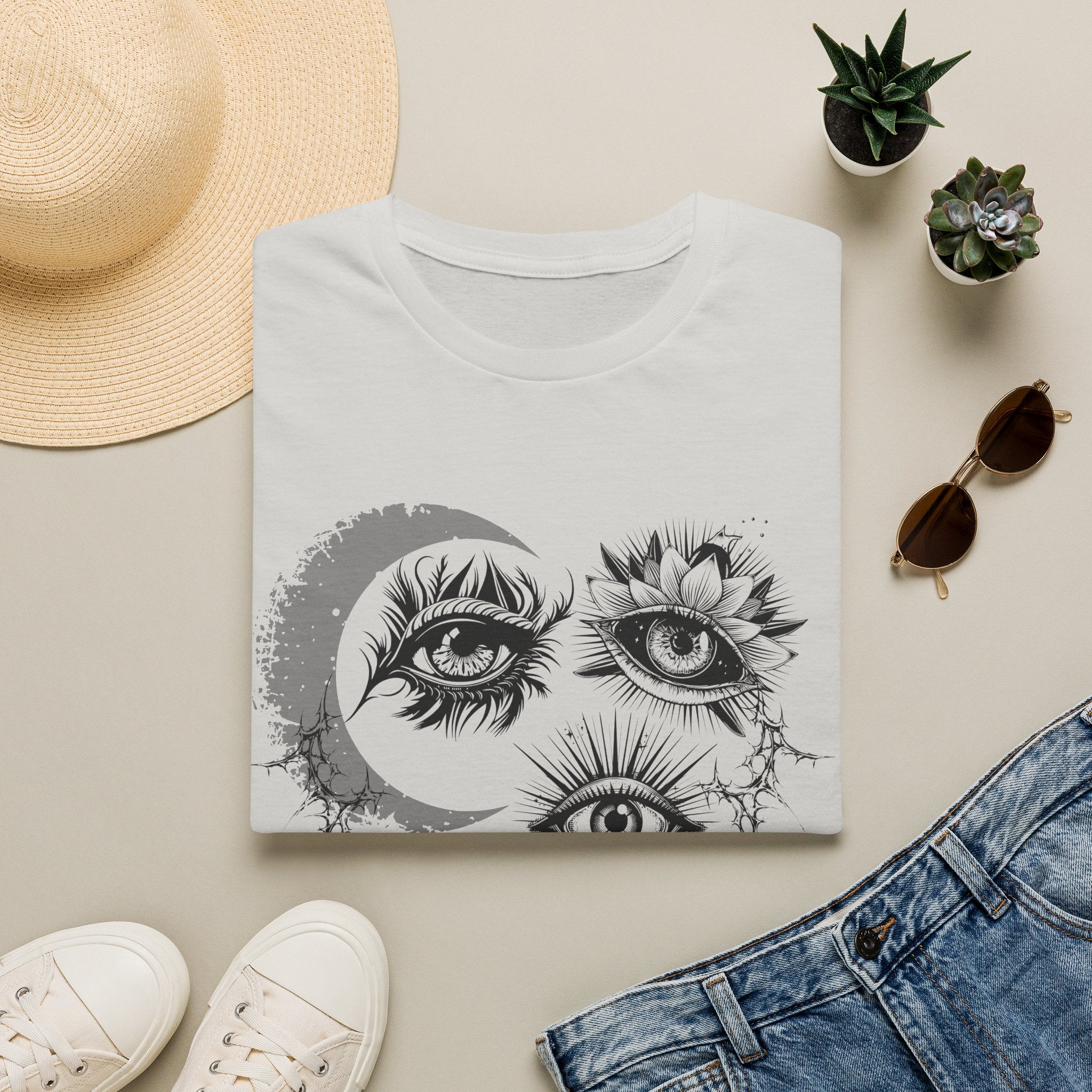 Midnight Eyes Graphic T-Shirt — Gothic Dark Aesthetic Eyes Collage Tee - Midnight Eye, LLC