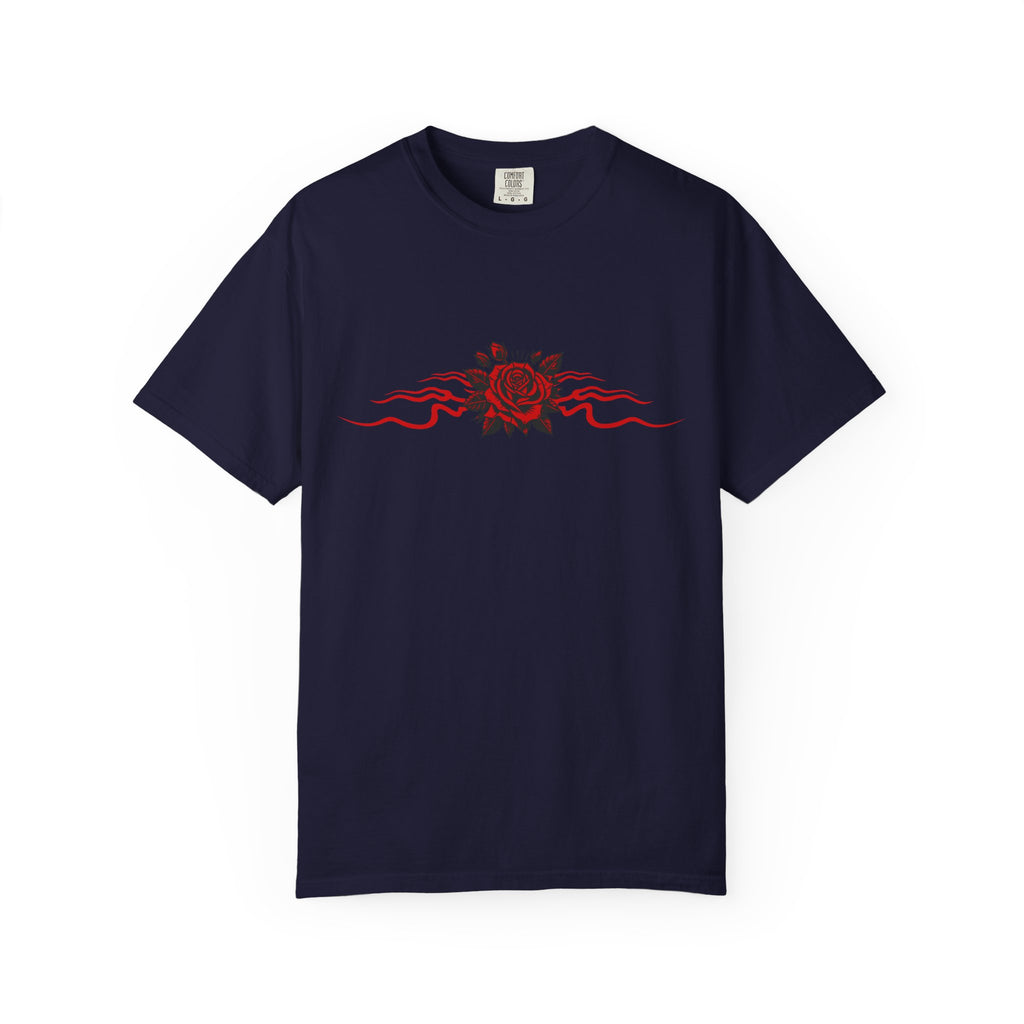Winged-Eye Graphic Tee — Third Eye Rock Band Shirt - Streetwear Tee - Gothic Red Rose T-Shirt. Midnight Eye, LLC