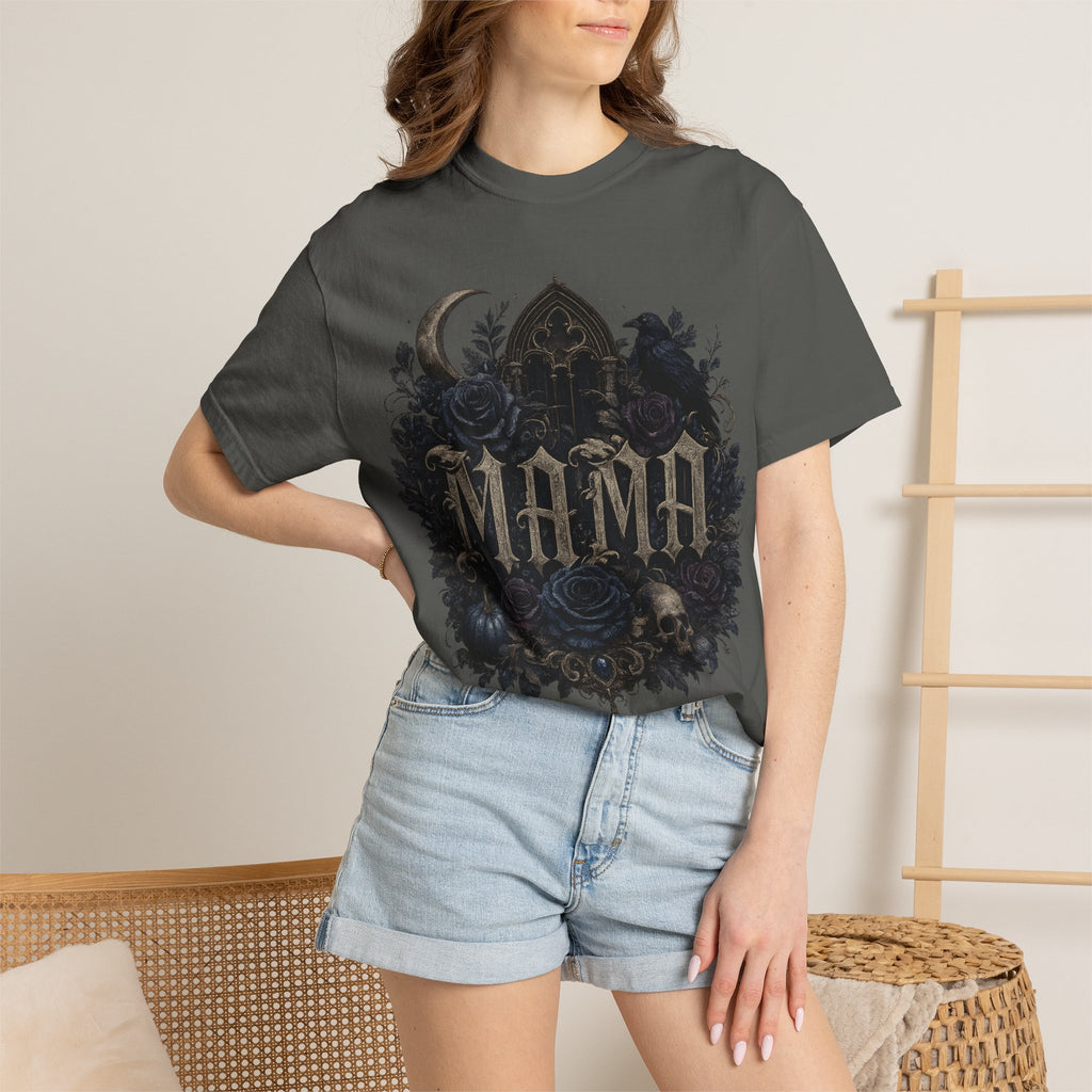 Mama Gothic Floral Skull T-Shirt — Dark Moon Mother's Day Gift. Midnight Eye, LLC
