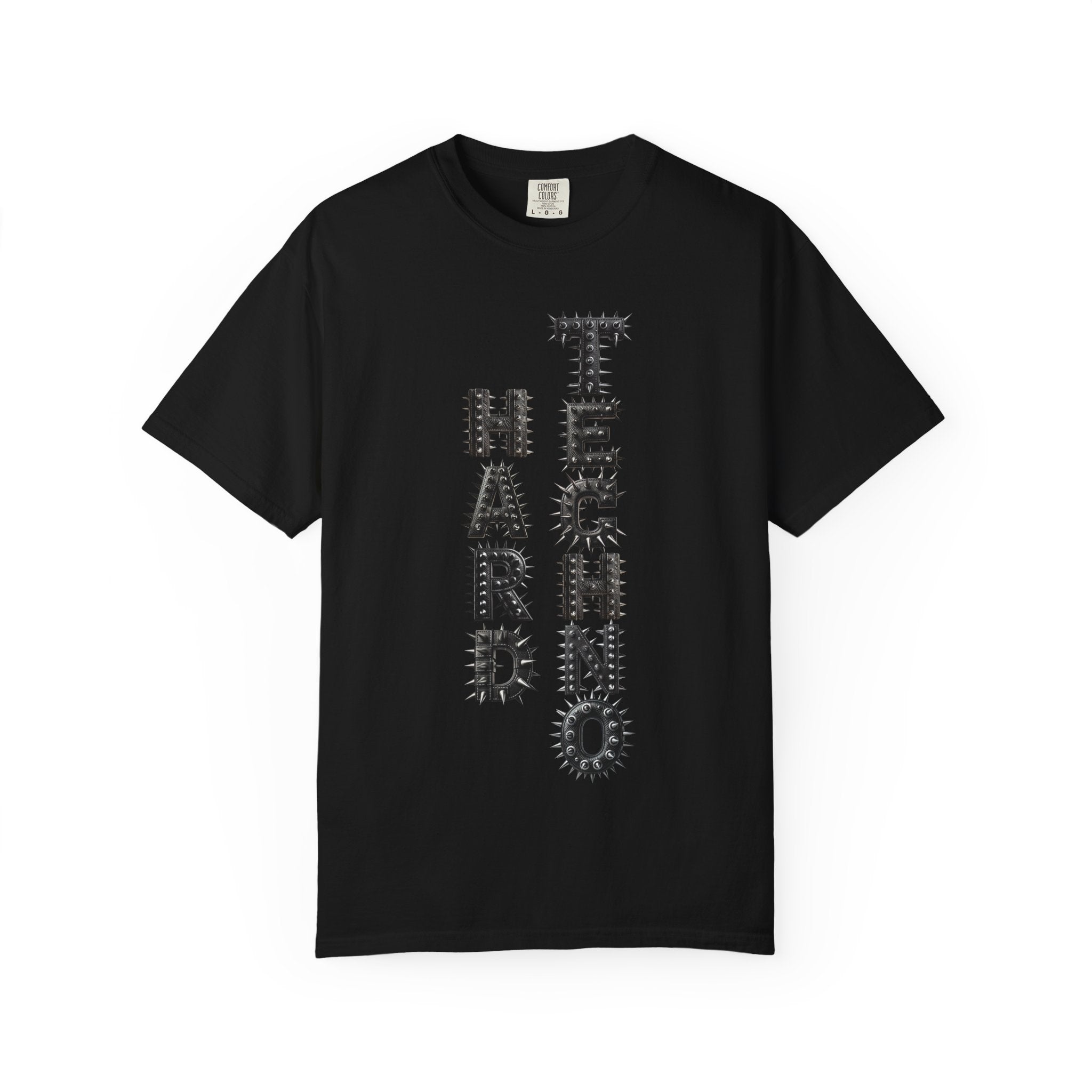 Hard Techno Rave T-Shirt - Punk Font & Cybersigilism Dragn Head. Midnight Eye, LLC