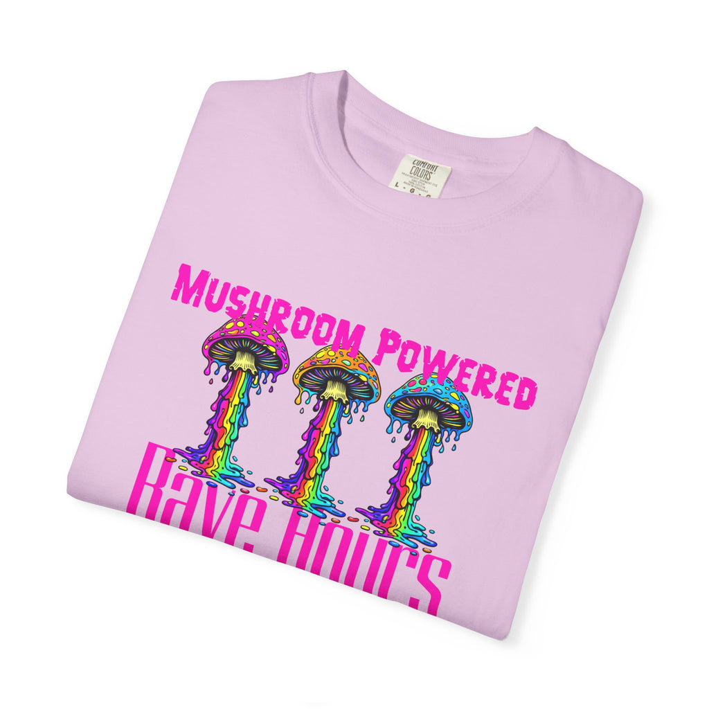 Rave Mushroom T-Shirt — “Mushroom Powered” Psychedelic Festival Tee - Midnight Eye, LLC
