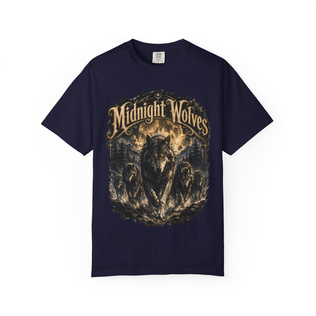Midnight Wolves Graphic T-Shirt — Vintage Moonlit Wolf Pack Tee