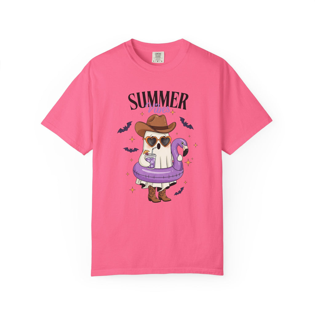 Spooky Summer Ghost T-Shirt — Cute Cowboy Hat & Sunglasses Funny Tee - Midnight Eye, LLC