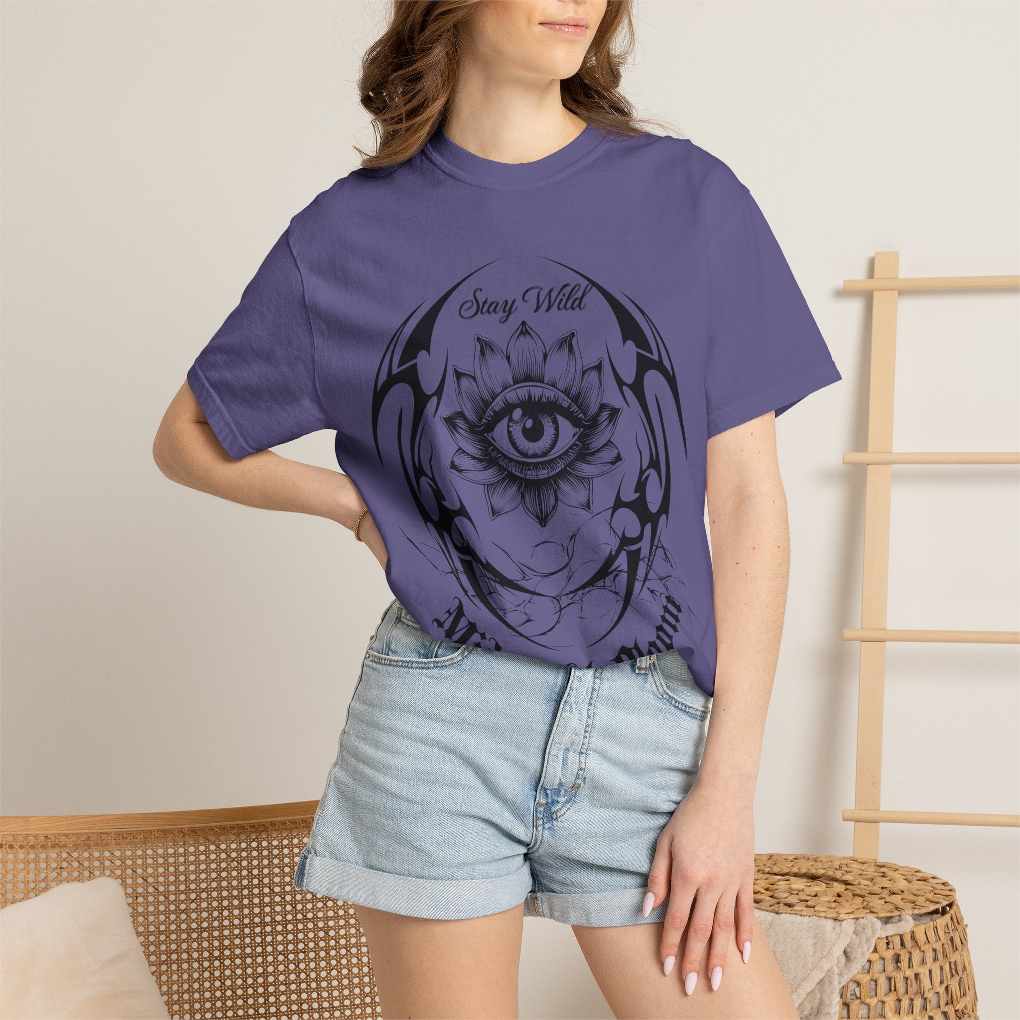 Lotus Eye Graphic T-Shirt — Cybergoth / Cyberpunk Floral Tee