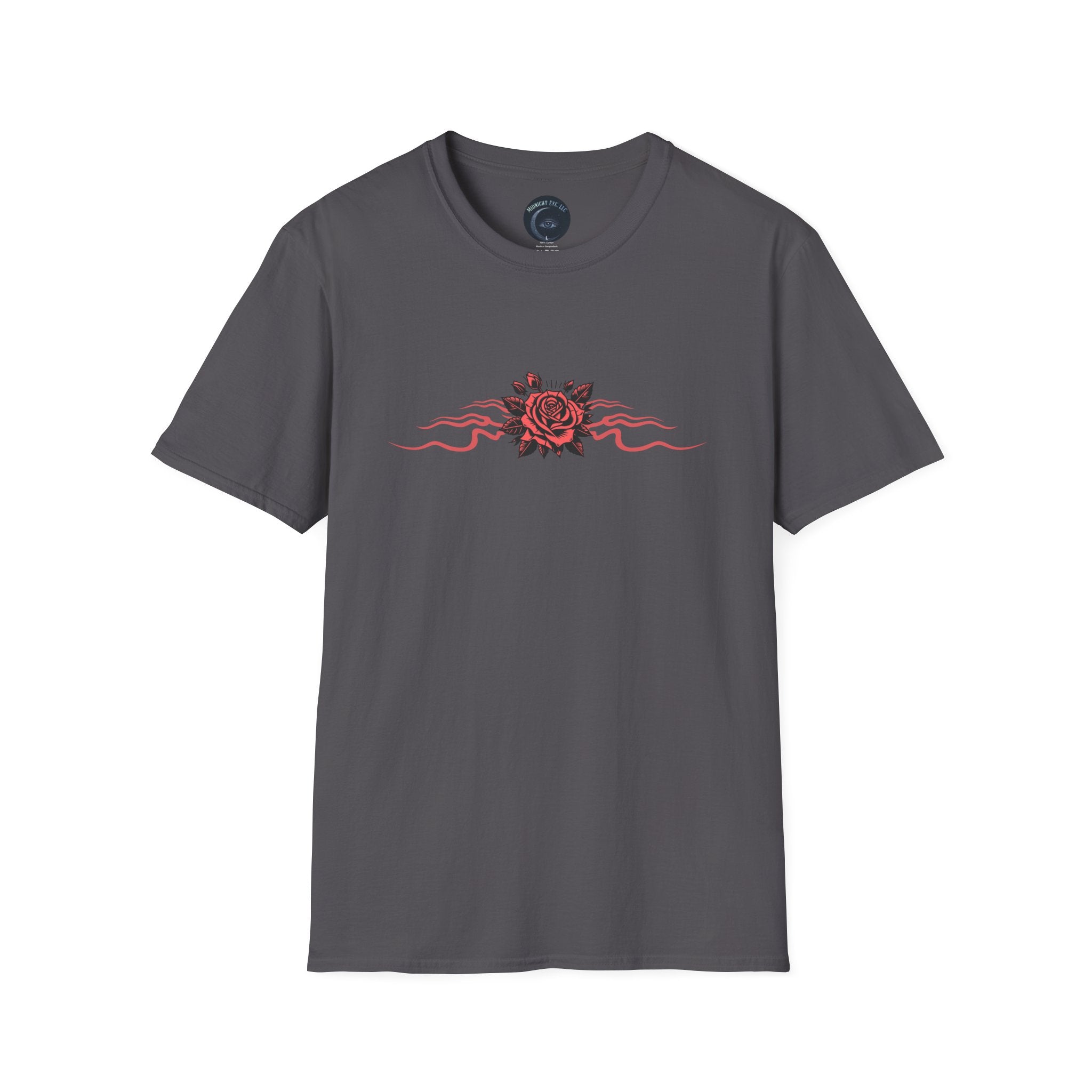 Winged - Eye Graphic Tee — Third Eye Rock Band Shirt - Streetwear Tee - Gothic Red Rose T-Shirt - Midnight Eye, LLC