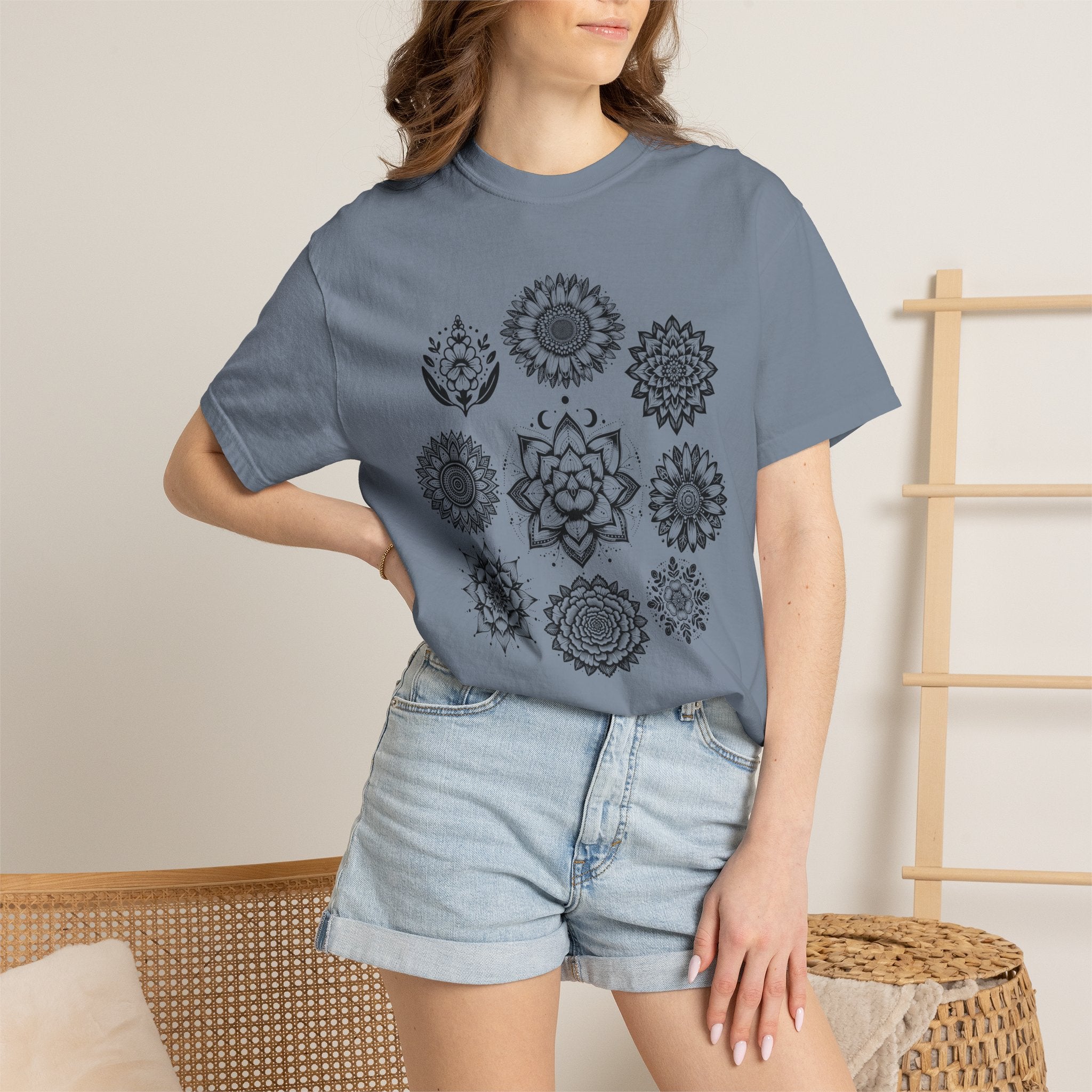 Boho Flower Collage T-Shit - Floral Graphic Tee