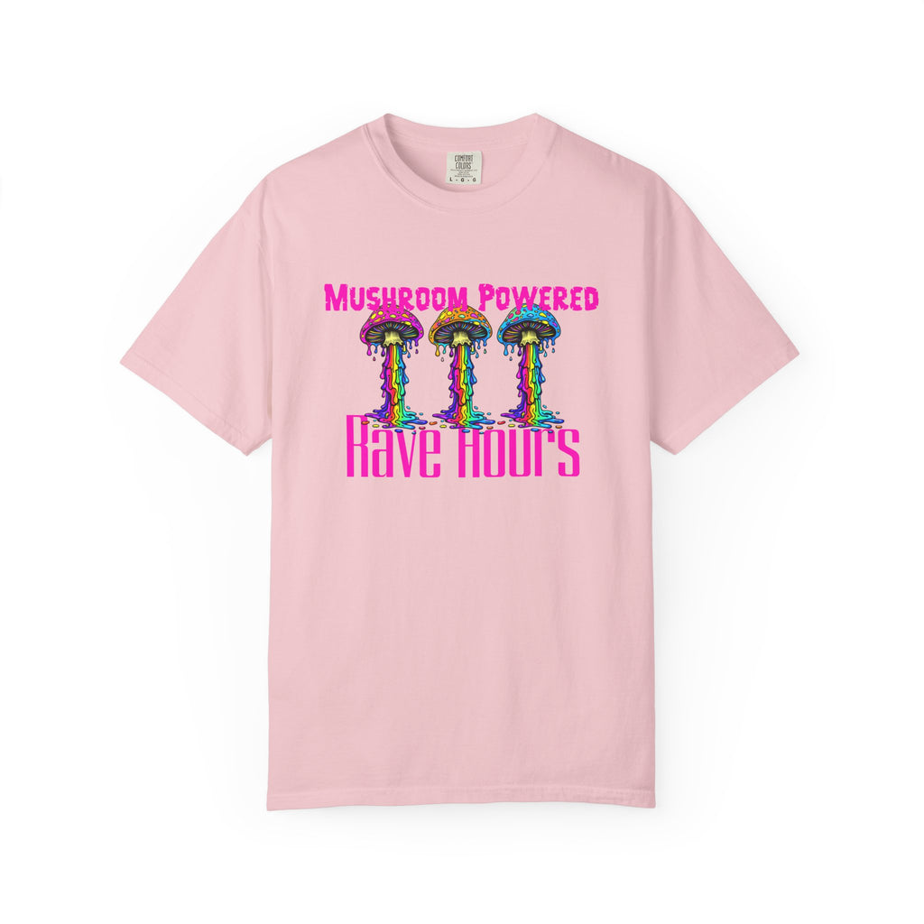 Rave Mushroom T-Shirt — “Mushroom Powered” Psychedelic Festival Tee - Midnight Eye, LLC