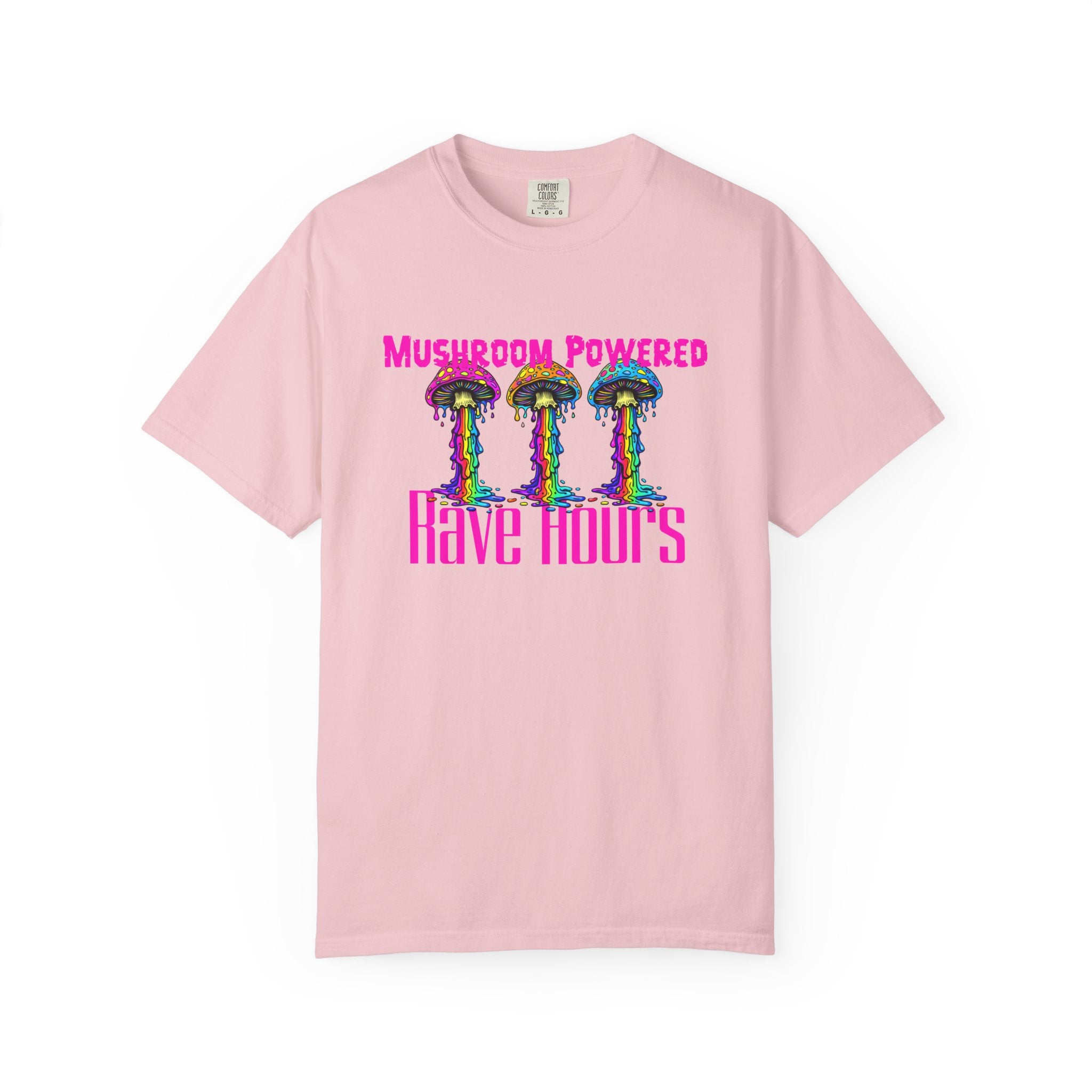 Rave Mushroom T-Shirt — “Mushroom Powered” Psychedelic Festival Tee - Midnight Eye, LLC