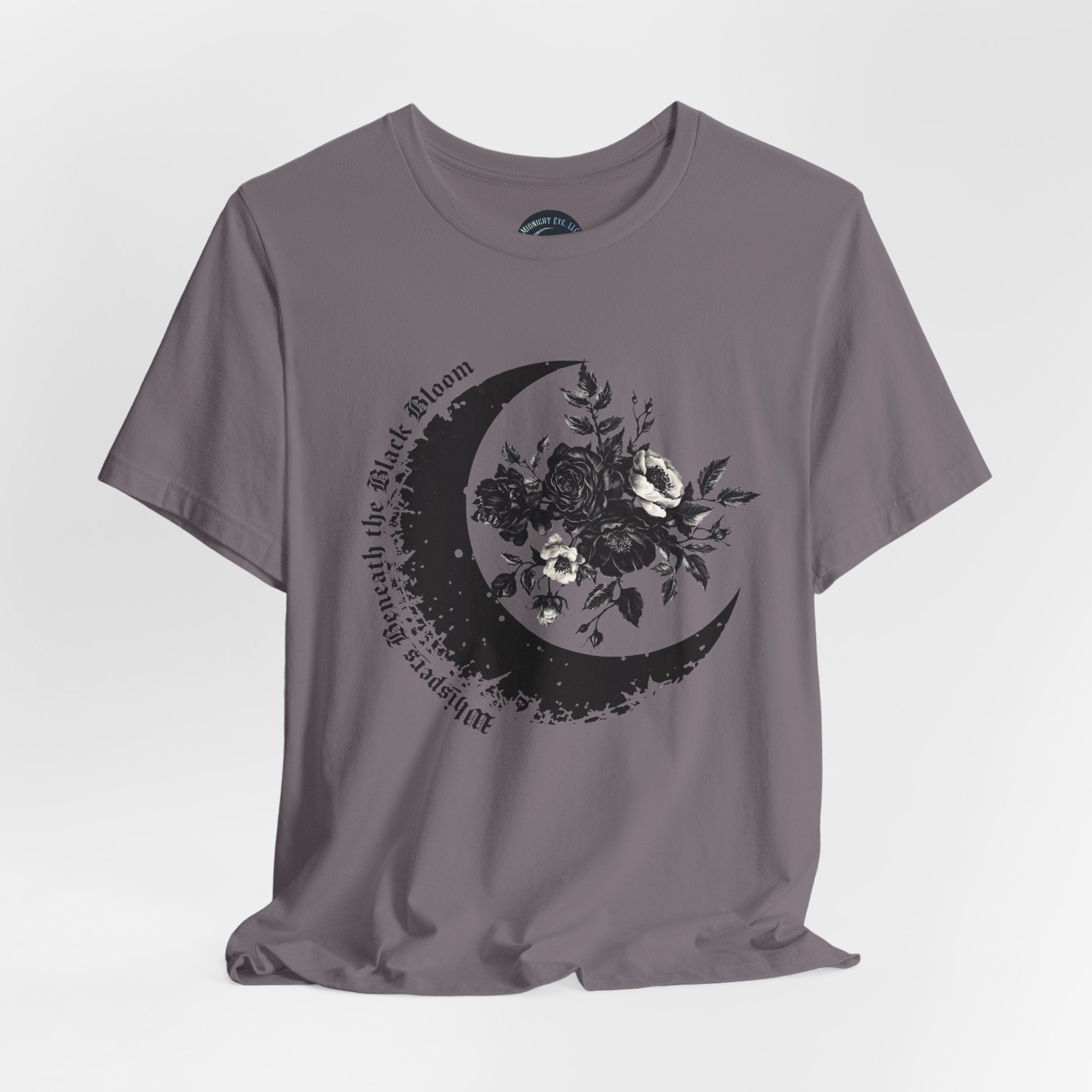 Floral Tee — Crescent Moon Design - Gothic Moon Tee - Dark Aesthetic - Midnight Eye, LLC