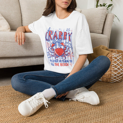 Crabby Beach T-Shirt — "If Crabby, Please Return to the Beach" Funny Summer Tee - Midnight Eye, LLC